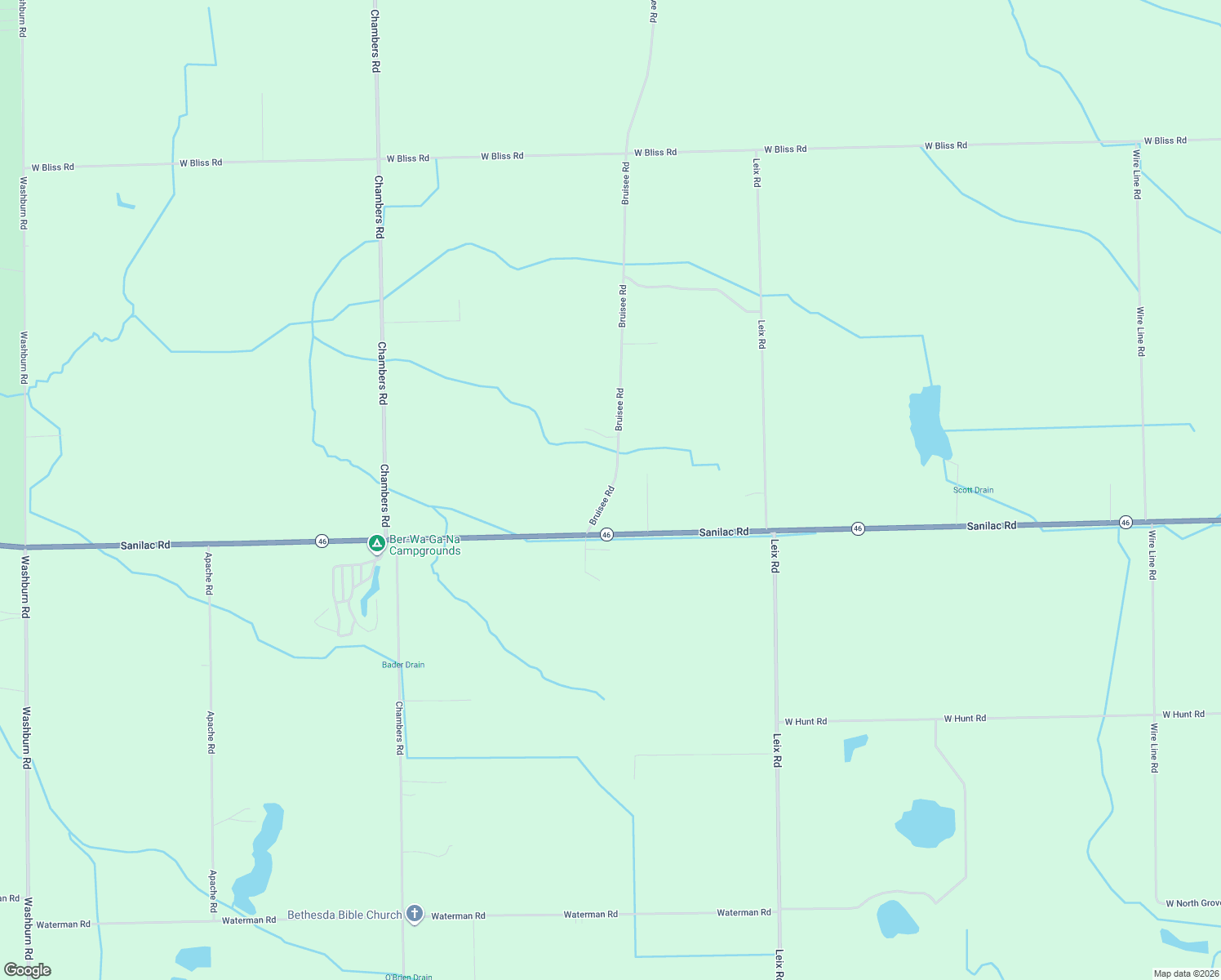 map of restaurants, bars, coffee shops, grocery stores, and more near 3411 Bruisee Rd in Caro