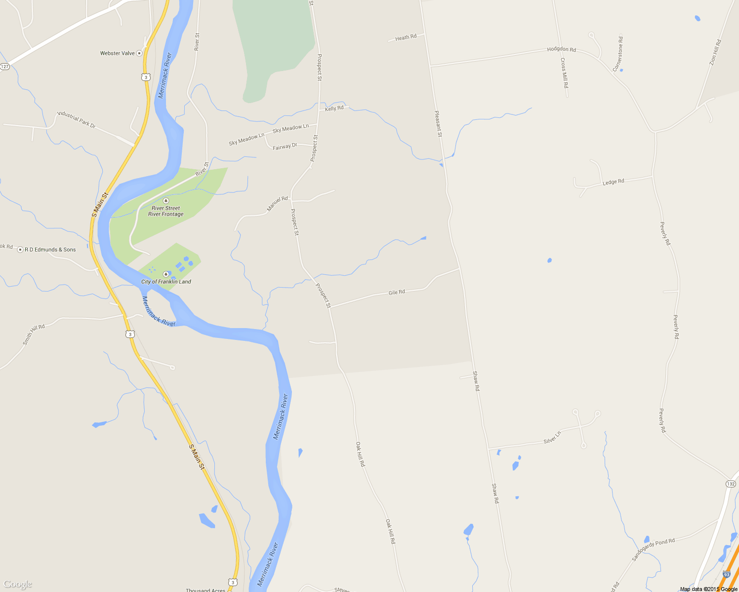 map of restaurants, bars, coffee shops, grocery stores, and more near 40 Gile Road in Franklin
