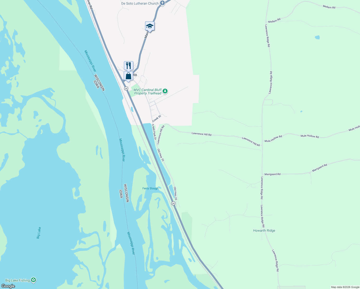 map of restaurants, bars, coffee shops, grocery stores, and more near 66313 Desoto Bluffs Drive in De Soto