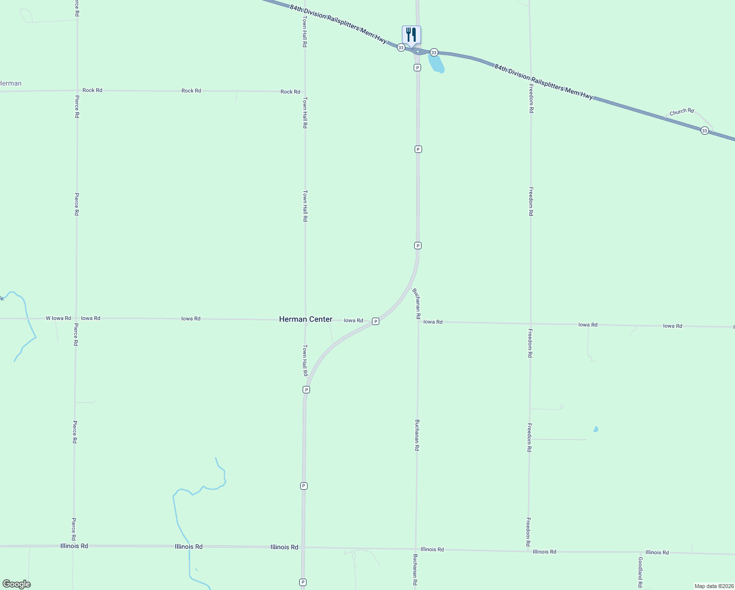 map of restaurants, bars, coffee shops, grocery stores, and more near W1194 Iowa Road in Mayville