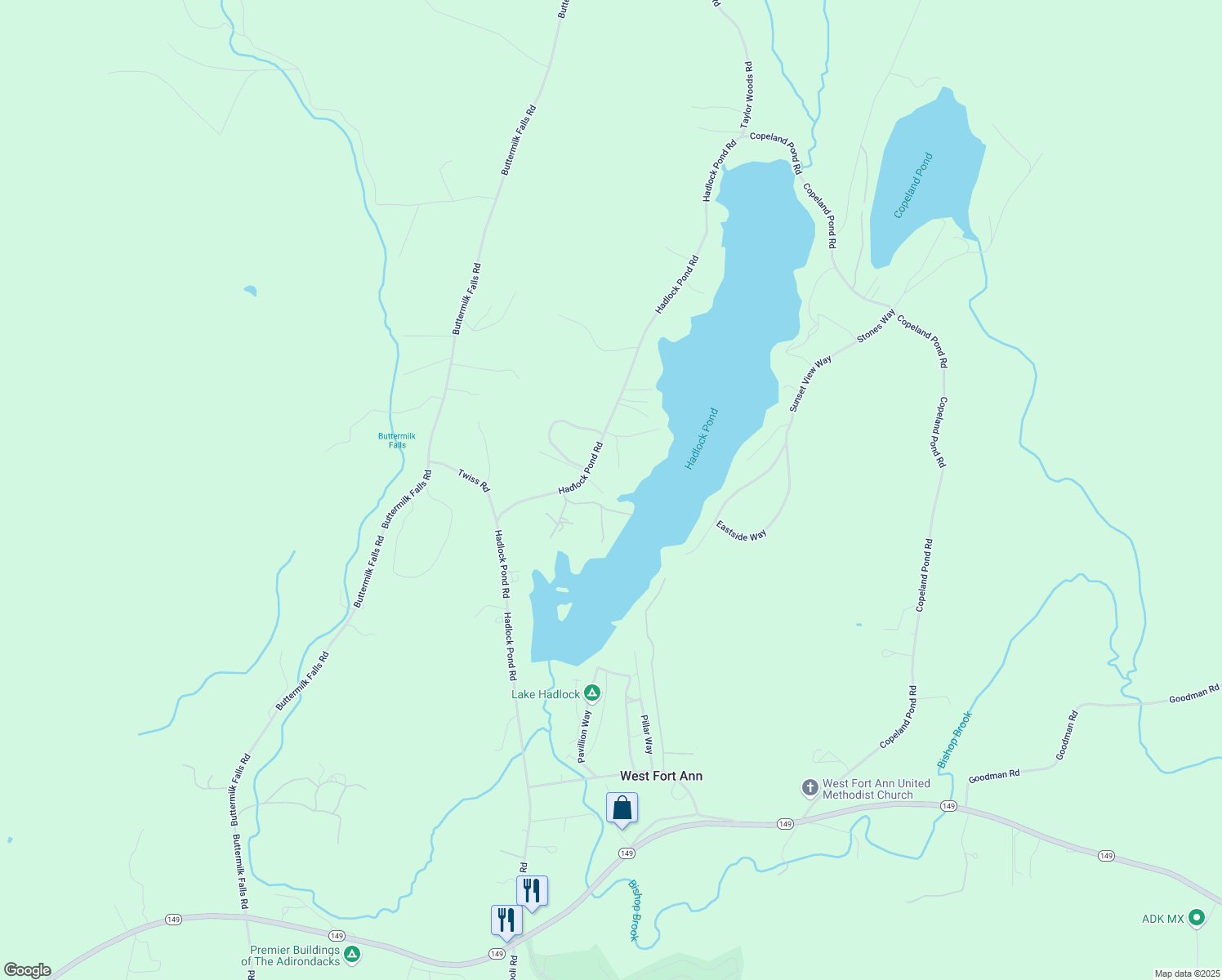 map of restaurants, bars, coffee shops, grocery stores, and more near 2217 Jarvis Way in Fort Ann