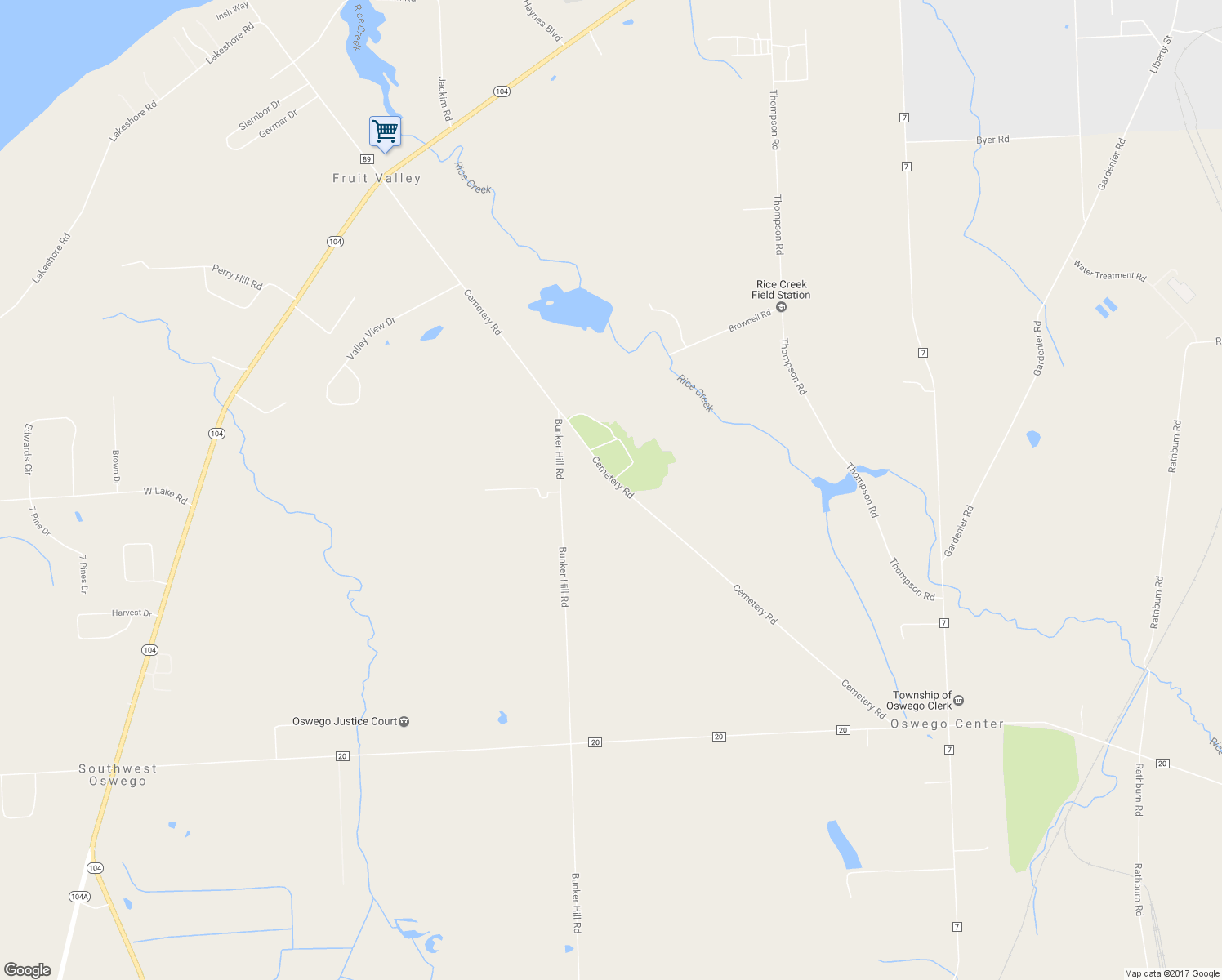 map of restaurants, bars, coffee shops, grocery stores, and more near 205 Cemetery Road in Oswego
