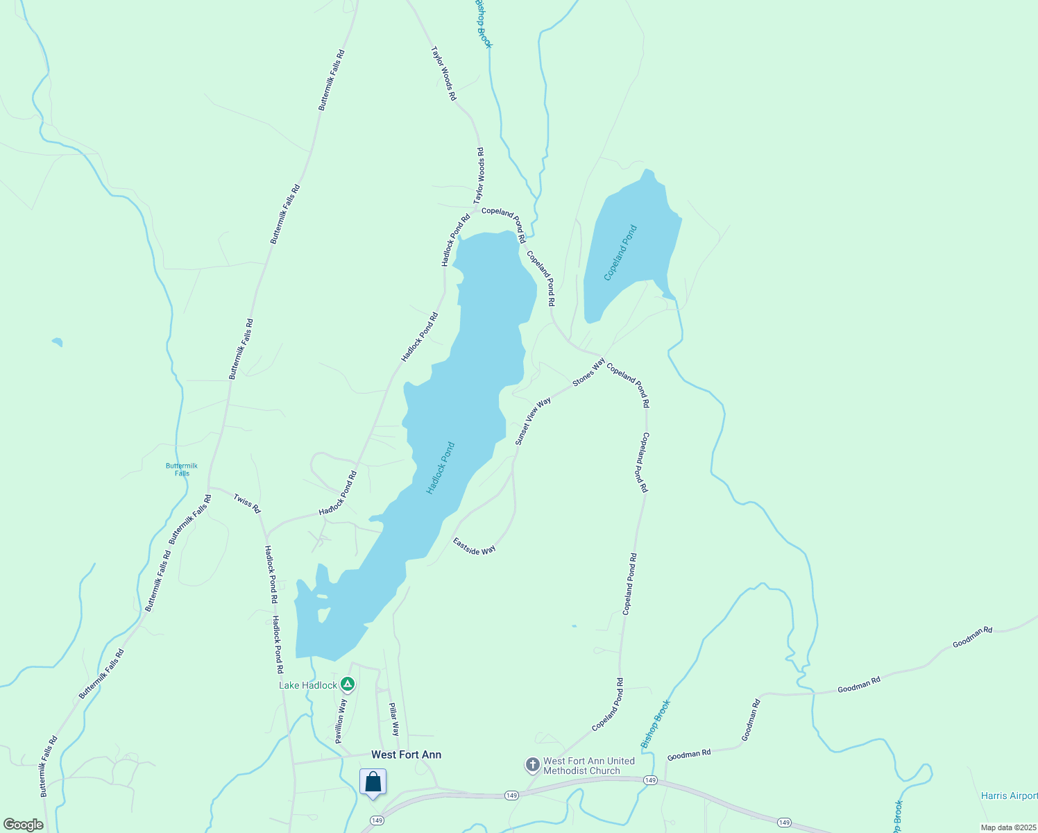 map of restaurants, bars, coffee shops, grocery stores, and more near 3140 Sunset View Way in Fort Ann