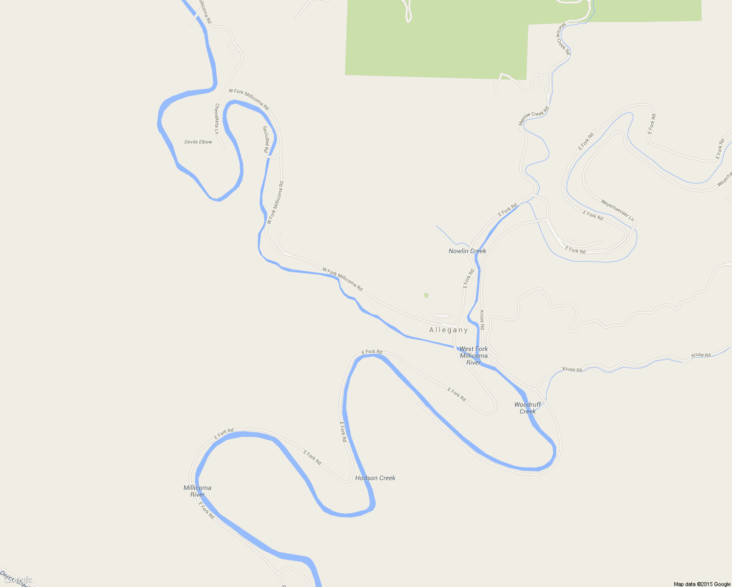 map of restaurants, bars, coffee shops, grocery stores, and more near 68814 West Fork Millicoma Road in Coos Bay