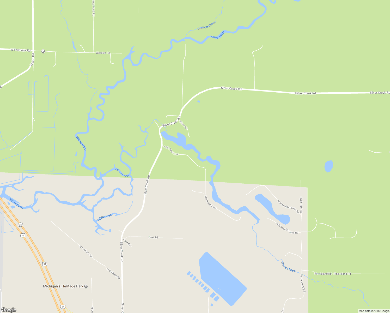 map of restaurants, bars, coffee shops, grocery stores, and more near 2046 Mill Pond Trail in Whitehall