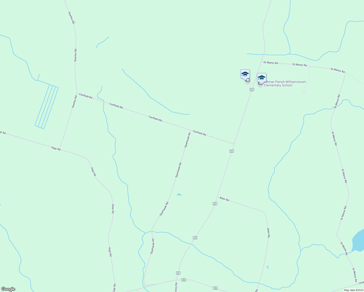 map of restaurants, bars, coffee shops, grocery stores, and more near 271 Sparhawk Road in Parish