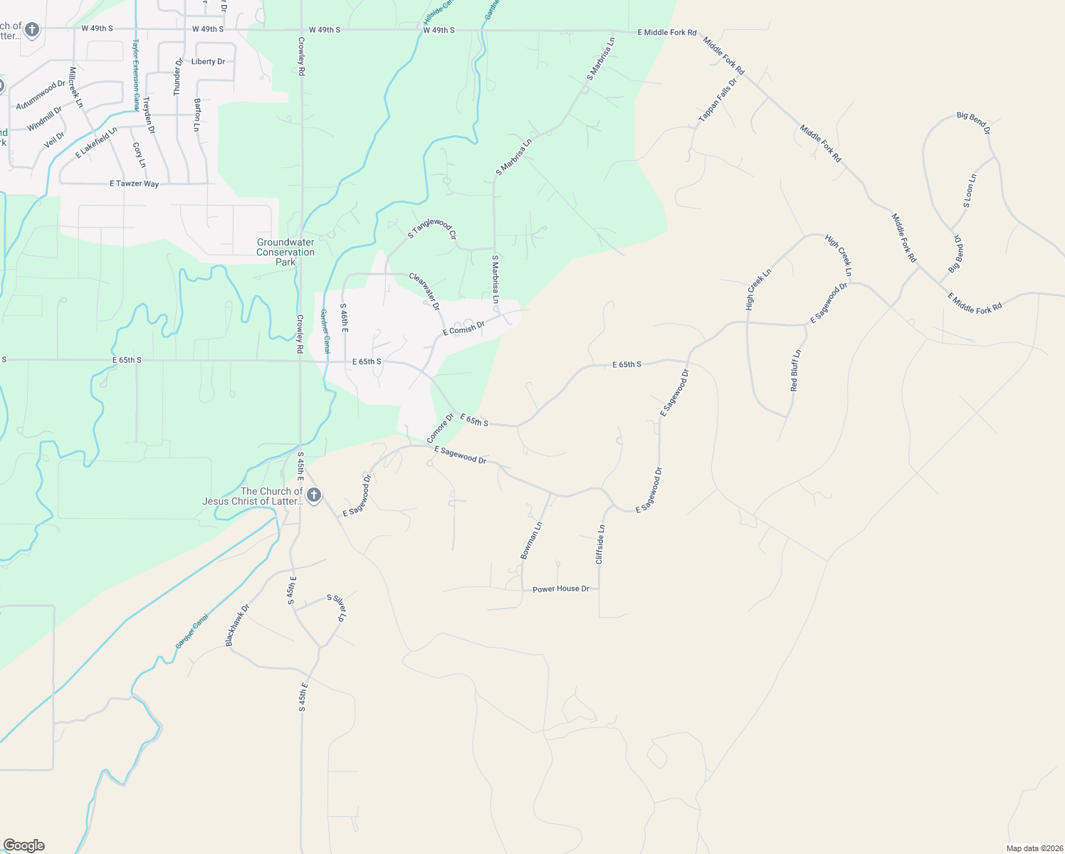 map of restaurants, bars, coffee shops, grocery stores, and more near 5204 East 65th South in Idaho Falls
