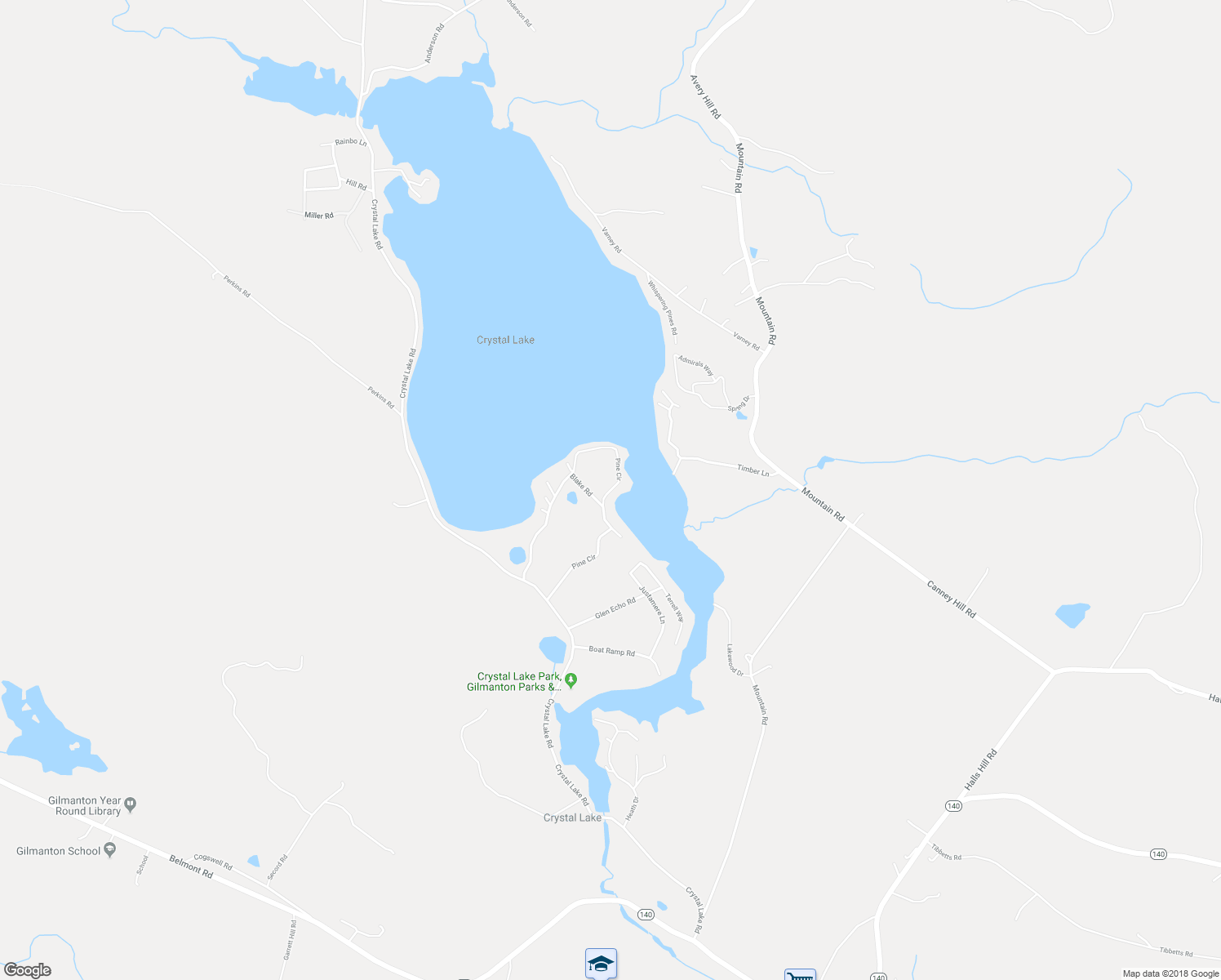 map of restaurants, bars, coffee shops, grocery stores, and more near 179 Pine Circle in Gilmanton