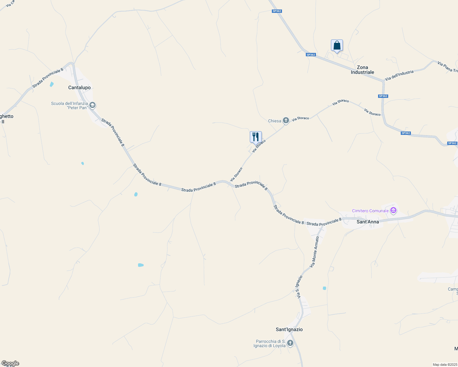 map of restaurants, bars, coffee shops, grocery stores, and more near 7B Via San Eusebio in Provincia di Ancona