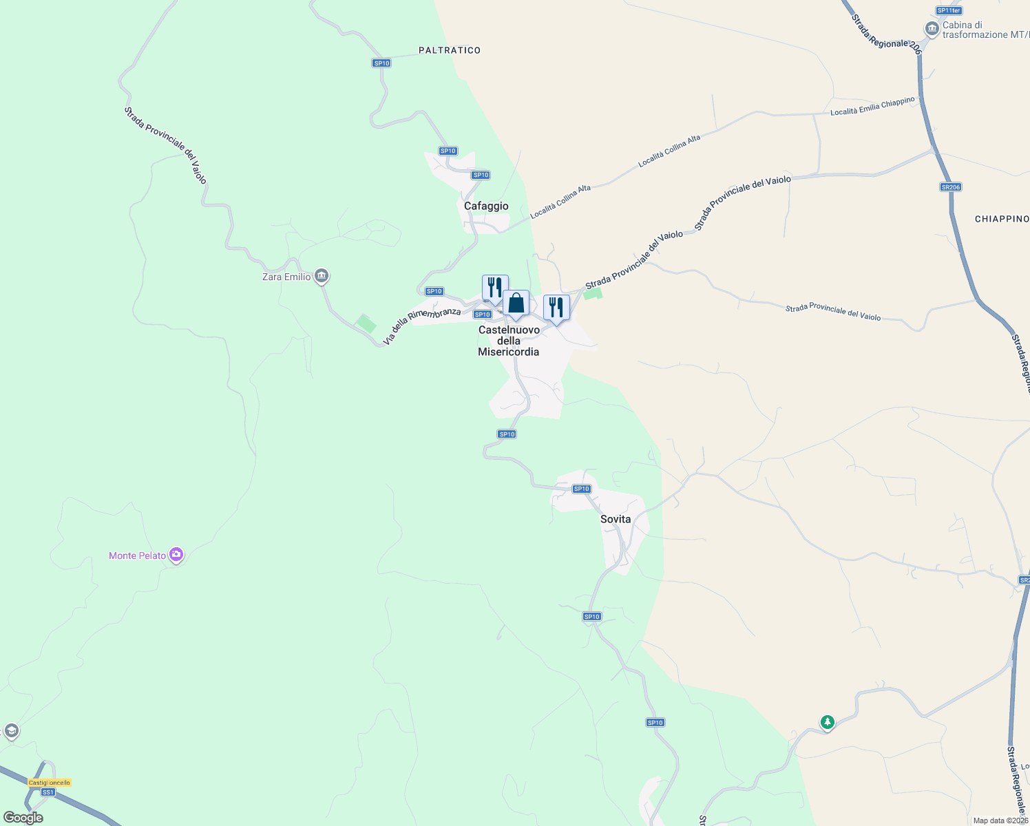 map of restaurants, bars, coffee shops, grocery stores, and more near 81 Via Traversa Livornese in Gabbro