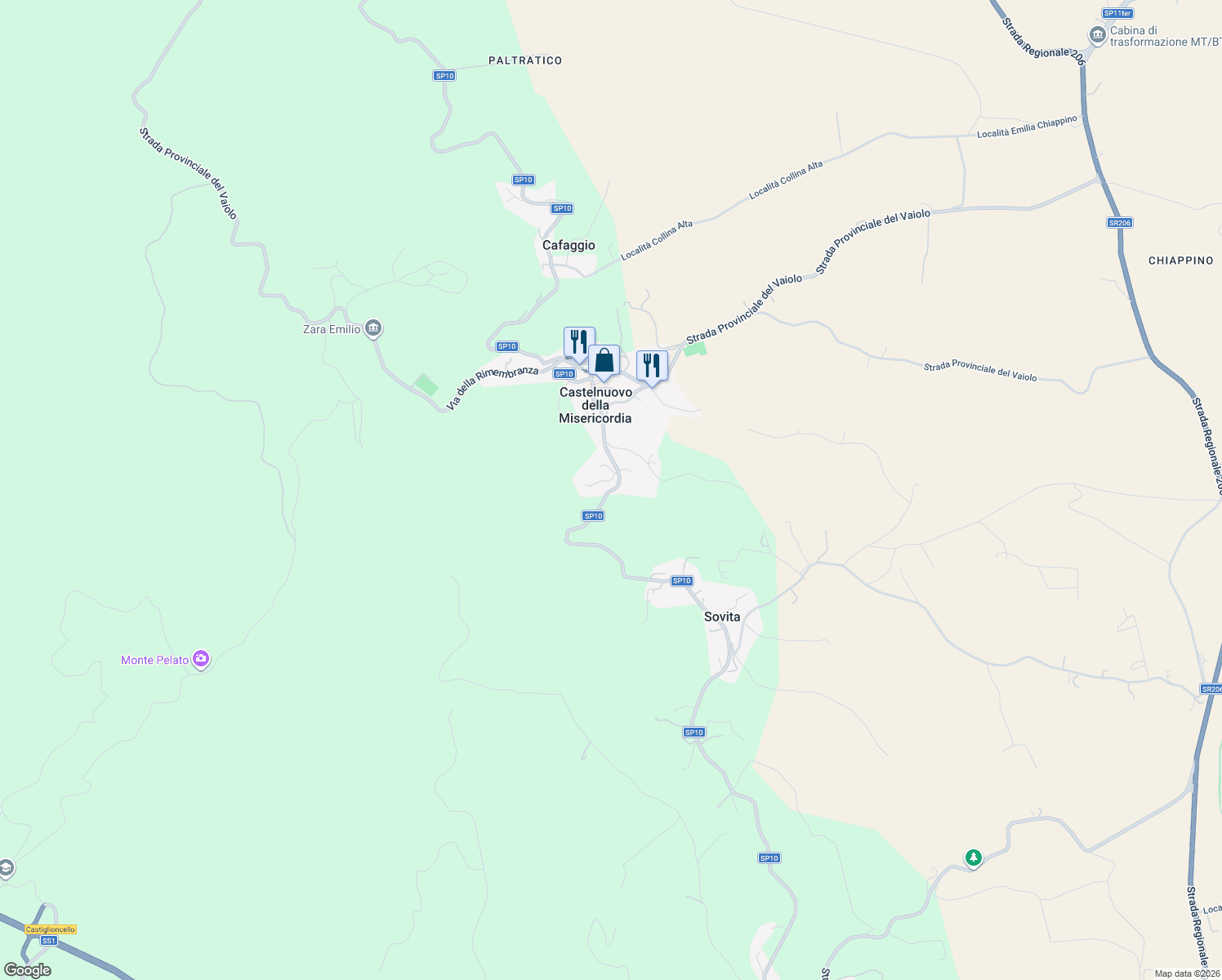 map of restaurants, bars, coffee shops, grocery stores, and more near 81 Via Traversa Livornese in Gabbro