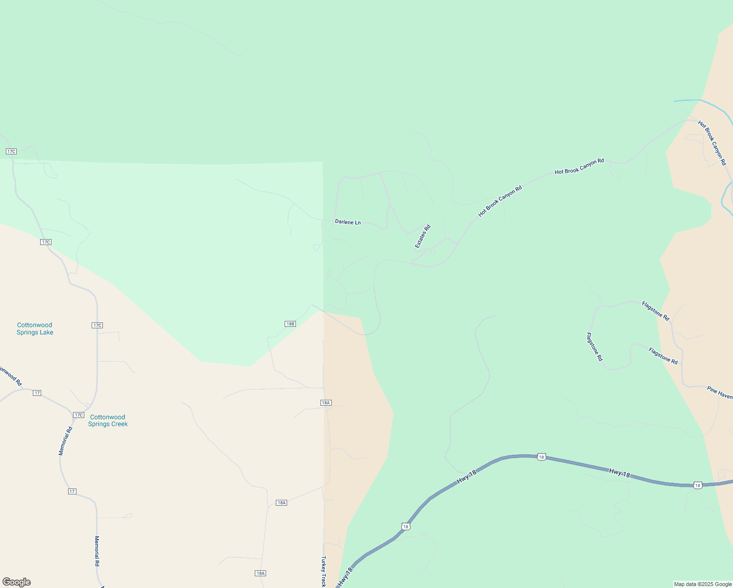 map of restaurants, bars, coffee shops, grocery stores, and more near Sandstone Road in Hot Springs
