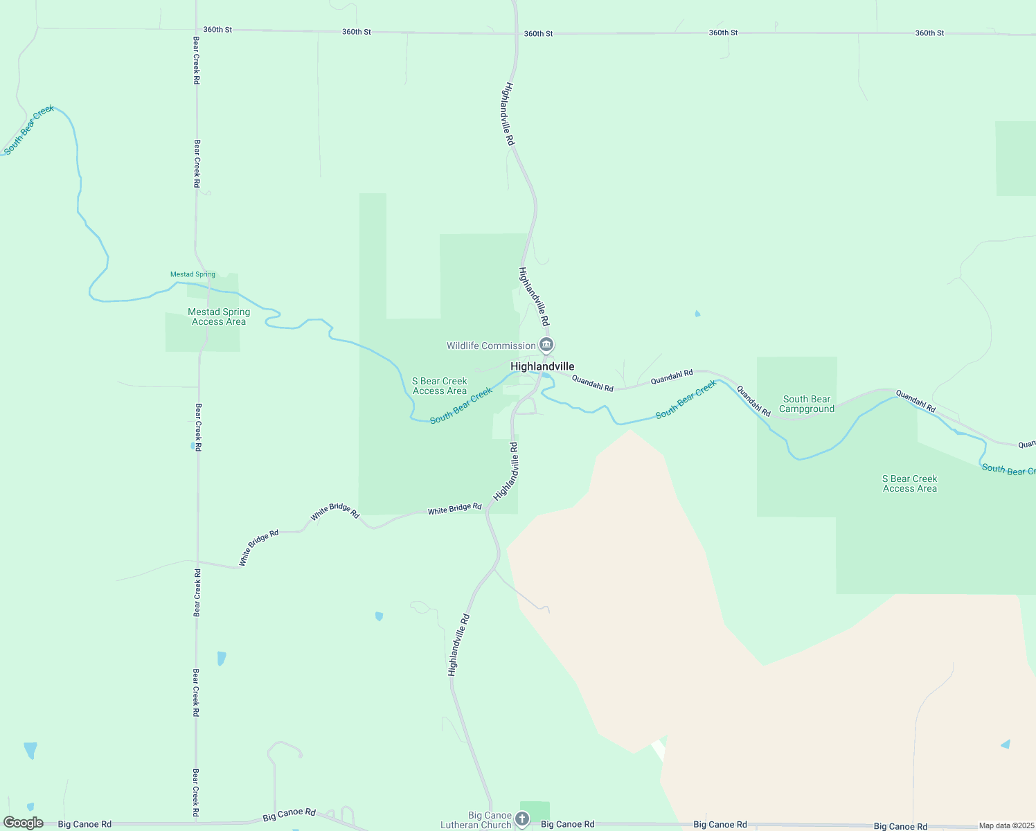 map of restaurants, bars, coffee shops, grocery stores, and more near in Highlandville