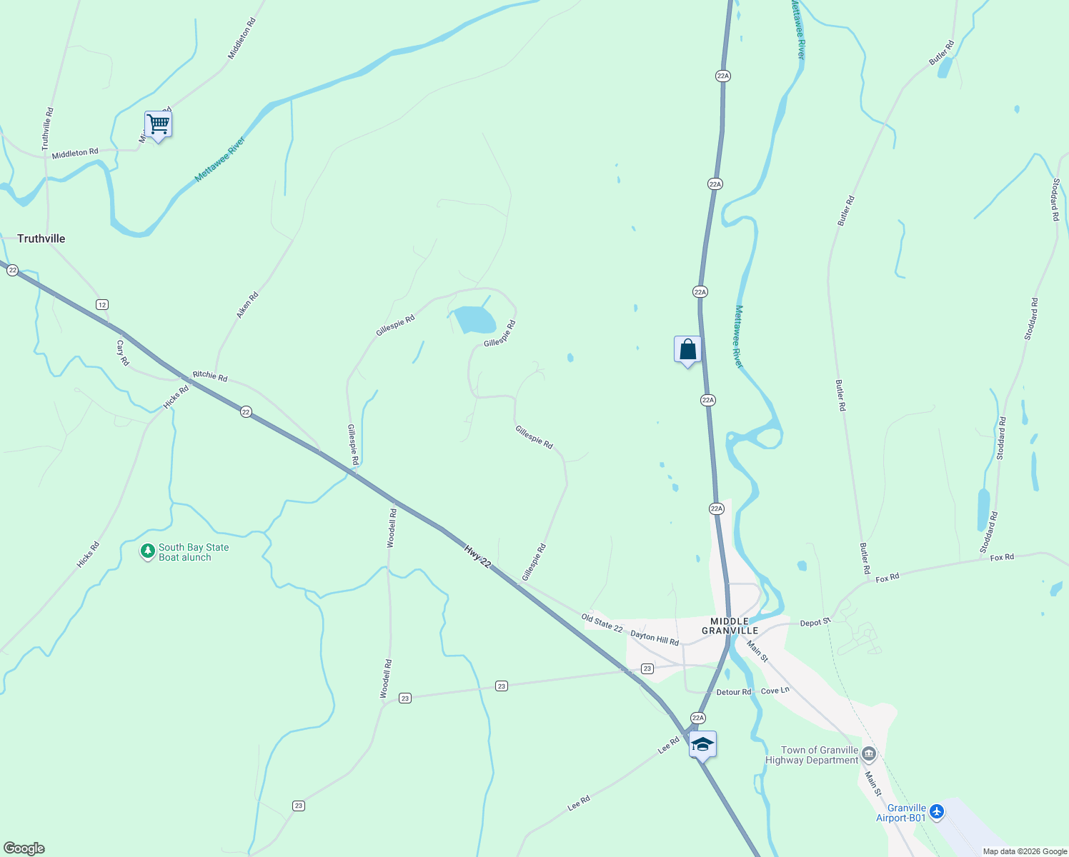 map of restaurants, bars, coffee shops, grocery stores, and more near 139 Gillespie Road in Washington County