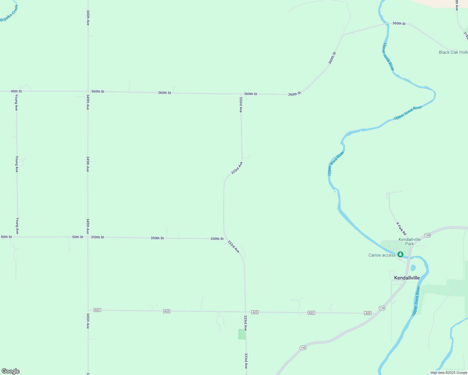 map of restaurants, bars, coffee shops, grocery stores, and more near 3530 333rd Avenue in Cresco