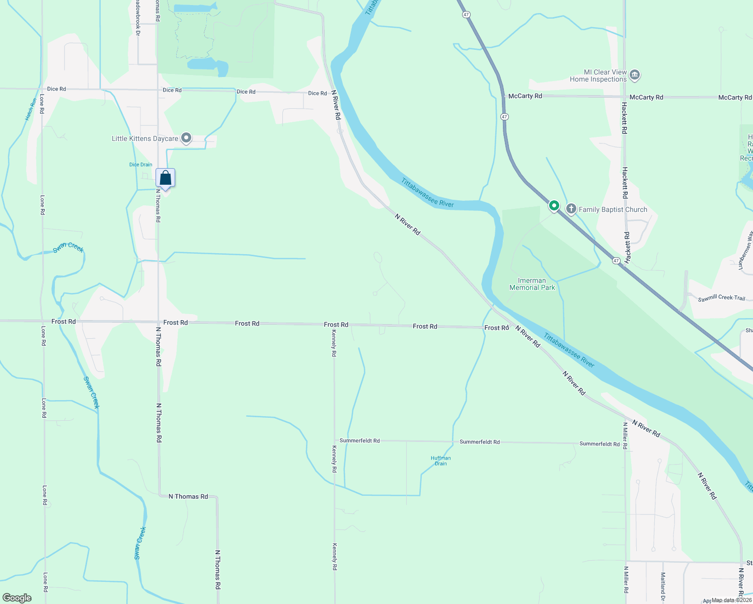 map of restaurants, bars, coffee shops, grocery stores, and more near 7 Hearthstone Place in Saginaw Charter Township