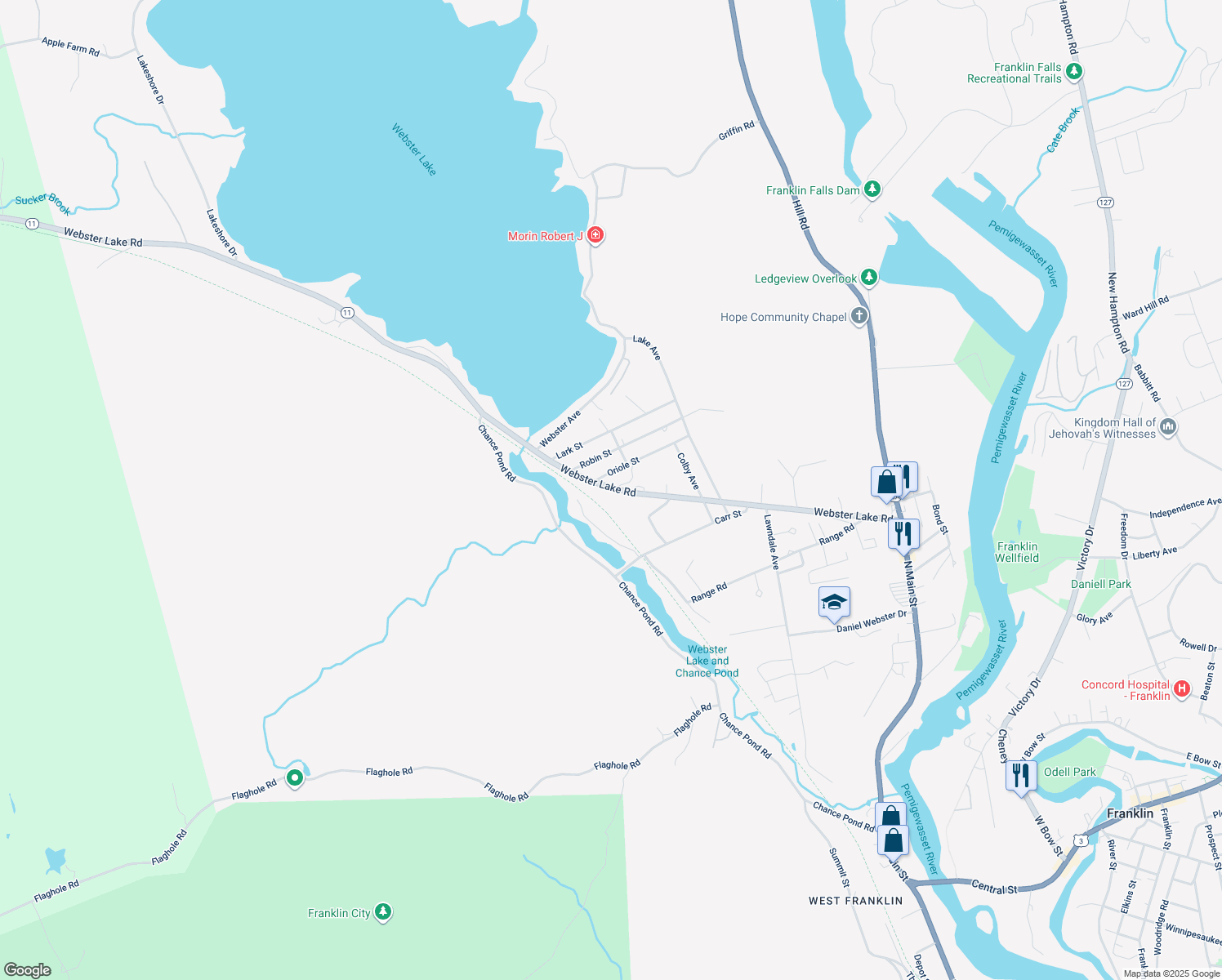 136 ster Lake Road, Franklin NH Walk Score