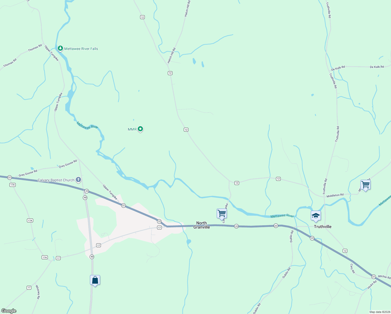 map of restaurants, bars, coffee shops, grocery stores, and more near 293 County Route 12 in Granville