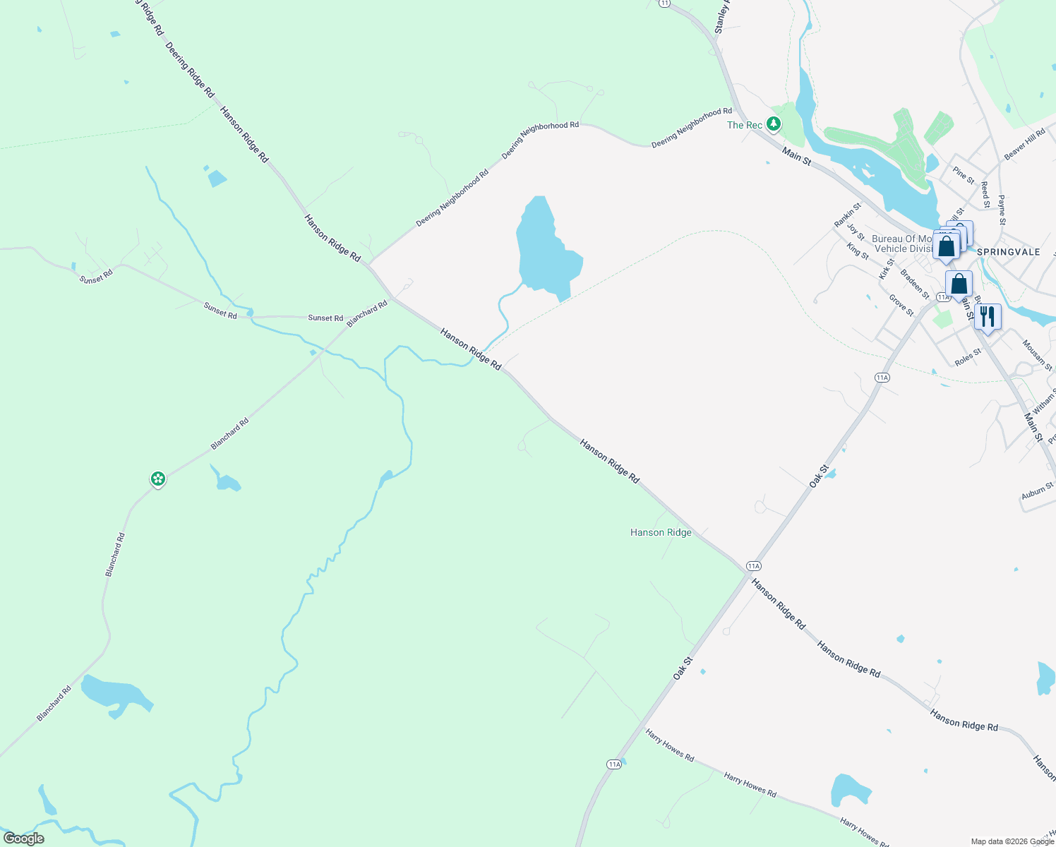 map of restaurants, bars, coffee shops, grocery stores, and more near 5 Windy Ridge Lane in Sanford