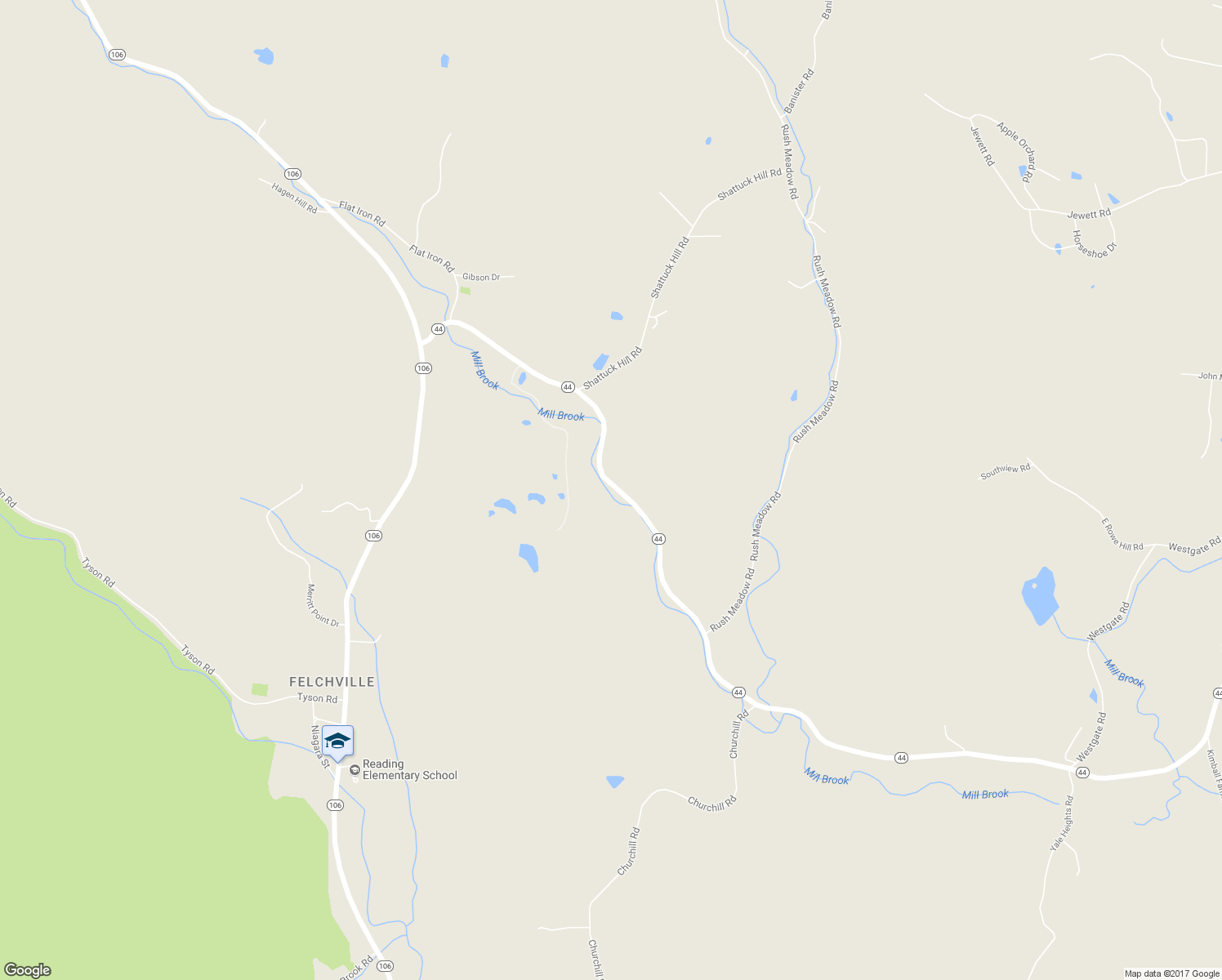 map of restaurants, bars, coffee shops, grocery stores, and more near 4455 Vermont 44 in West Windsor