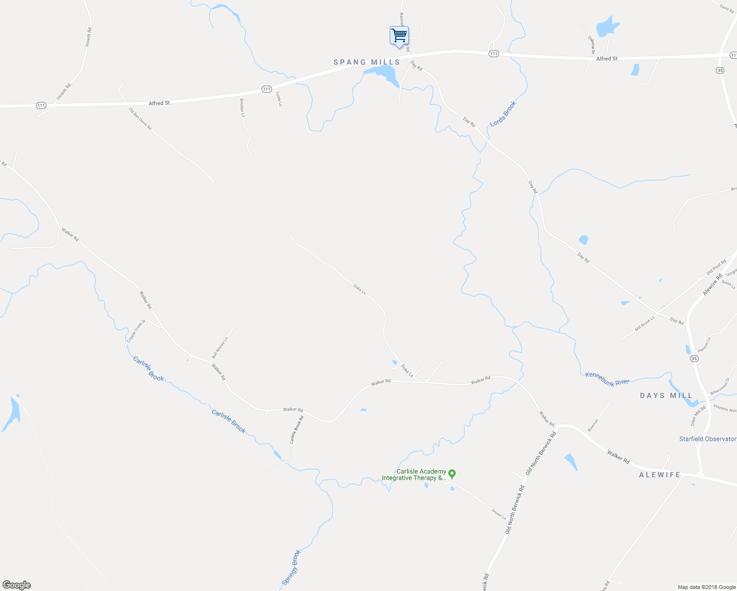 map of restaurants, bars, coffee shops, grocery stores, and more near Duke Lane in Lyman