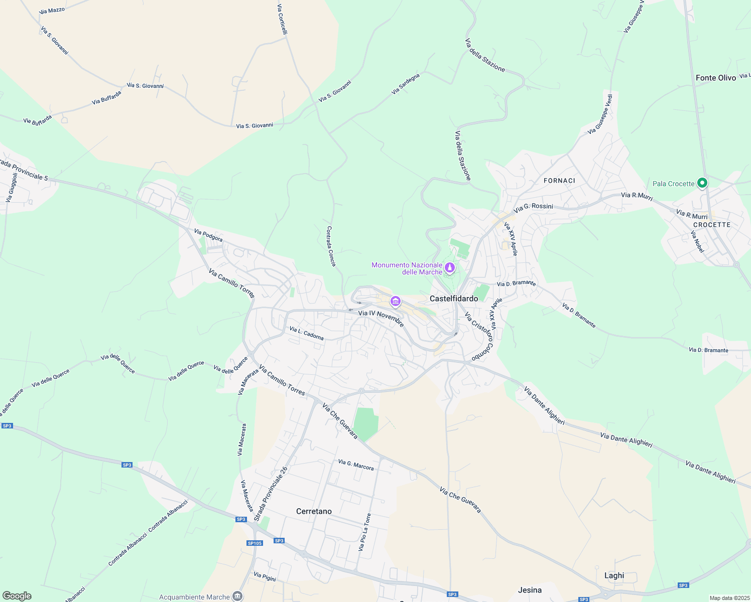 map of restaurants, bars, coffee shops, grocery stores, and more near 80 Via Nazario Sauro in Castelfidardo