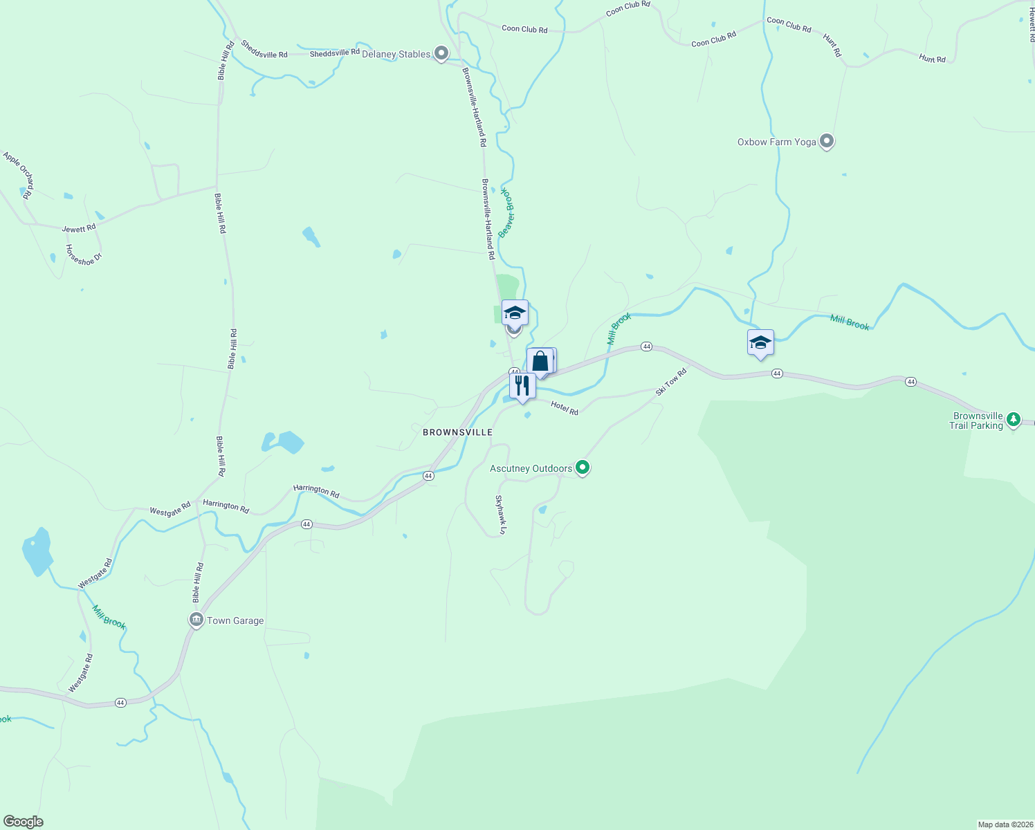 map of restaurants, bars, coffee shops, grocery stores, and more near 485 Hotel Road in West Windsor