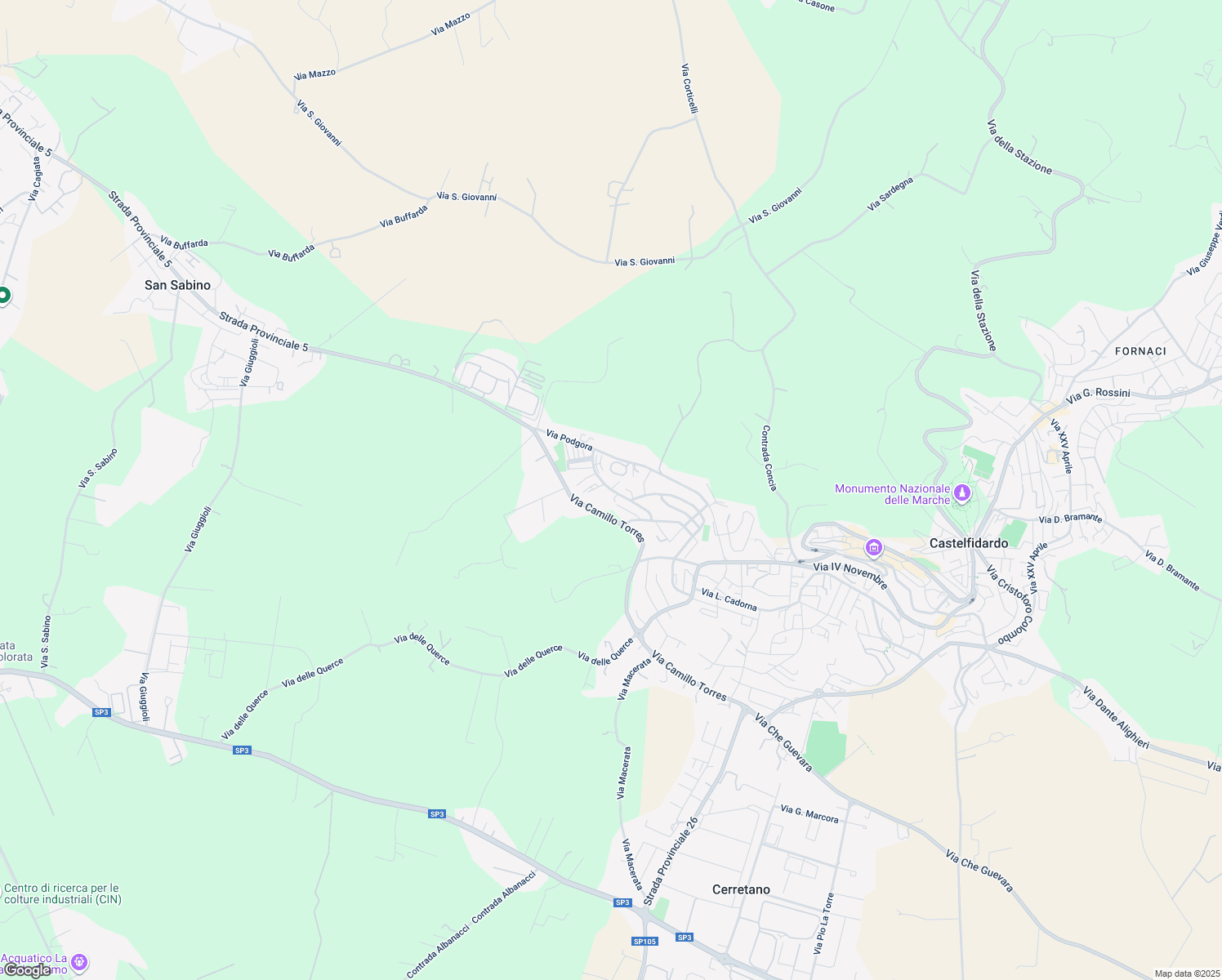 map of restaurants, bars, coffee shops, grocery stores, and more near 8 Via Ugo La Malfa in Castelfidardo