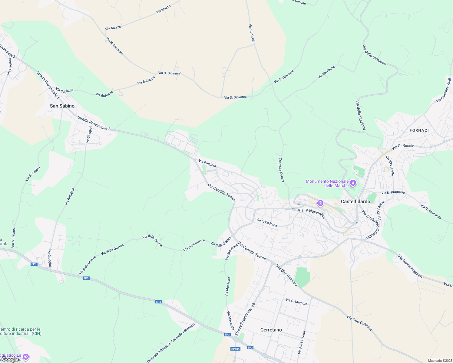 map of restaurants, bars, coffee shops, grocery stores, and more near 8 Via Ugo La Malfa in Castelfidardo