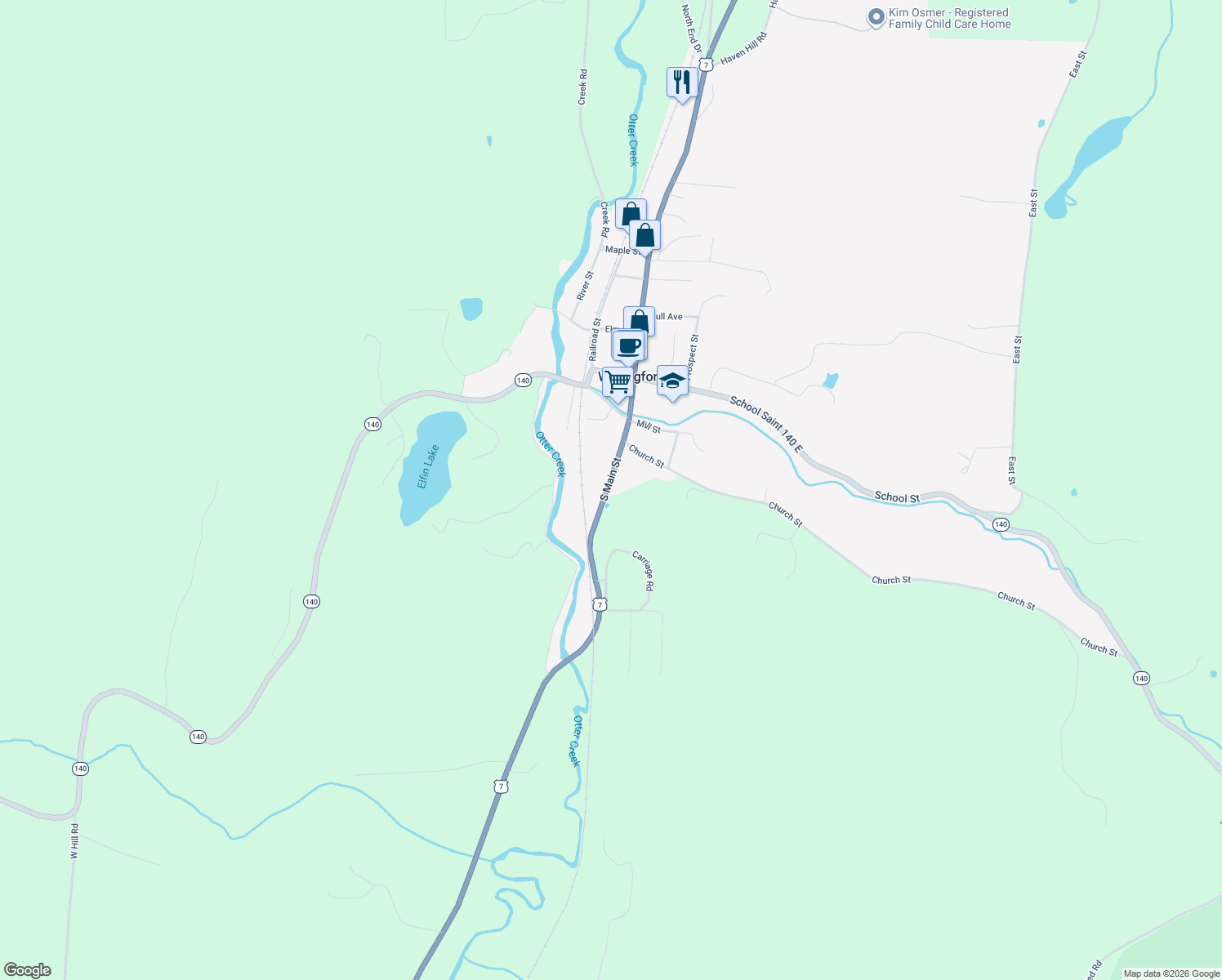 map of restaurants, bars, coffee shops, grocery stores, and more near 299 S Main St in Wallingford