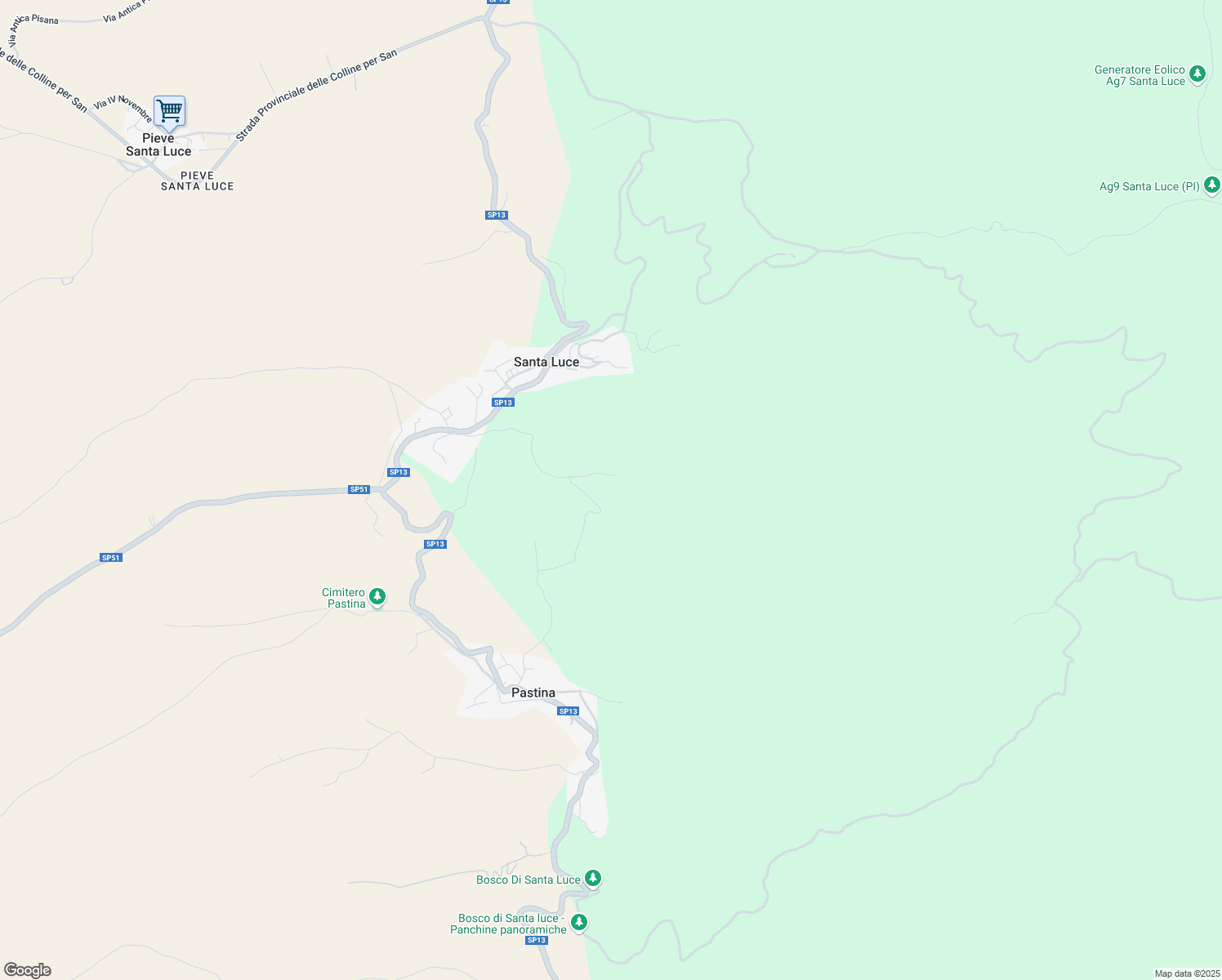 map of restaurants, bars, coffee shops, grocery stores, and more near 12 Via della Serra in Provincia di Pisa
