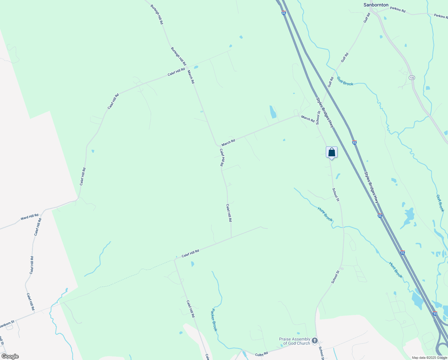 map of restaurants, bars, coffee shops, grocery stores, and more near 370 Calef Hill Road in Tilton