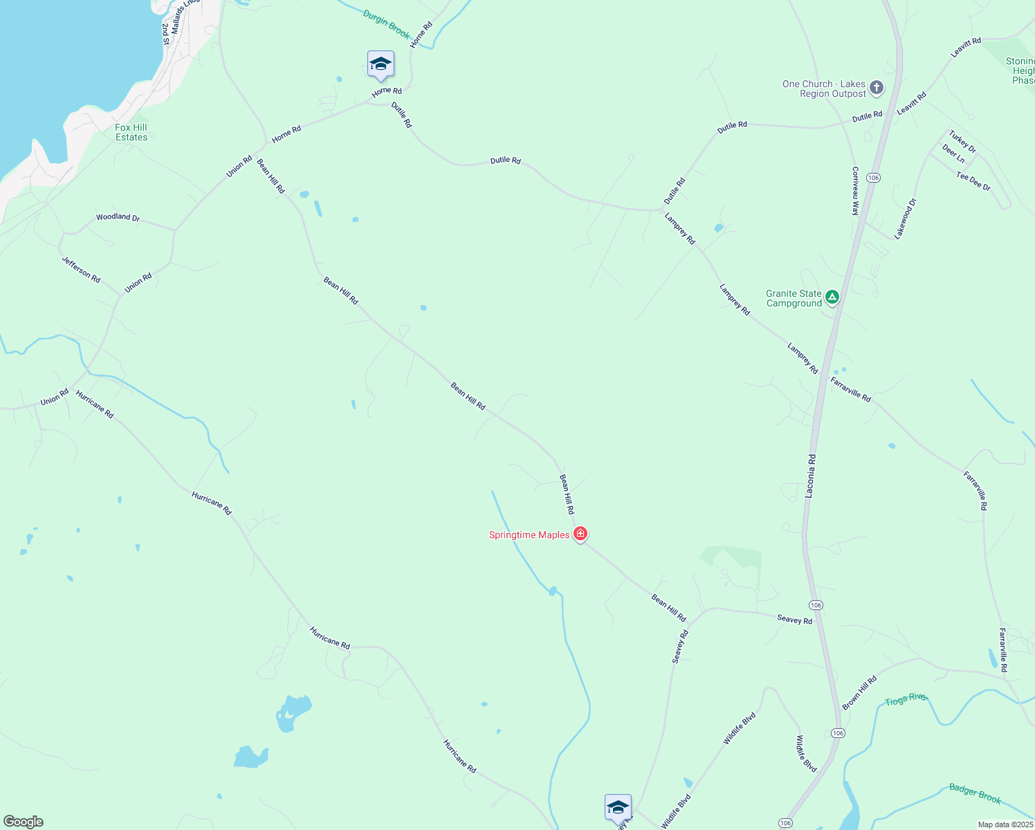 map of restaurants, bars, coffee shops, grocery stores, and more near 259 Bean Hill Road in Belmont