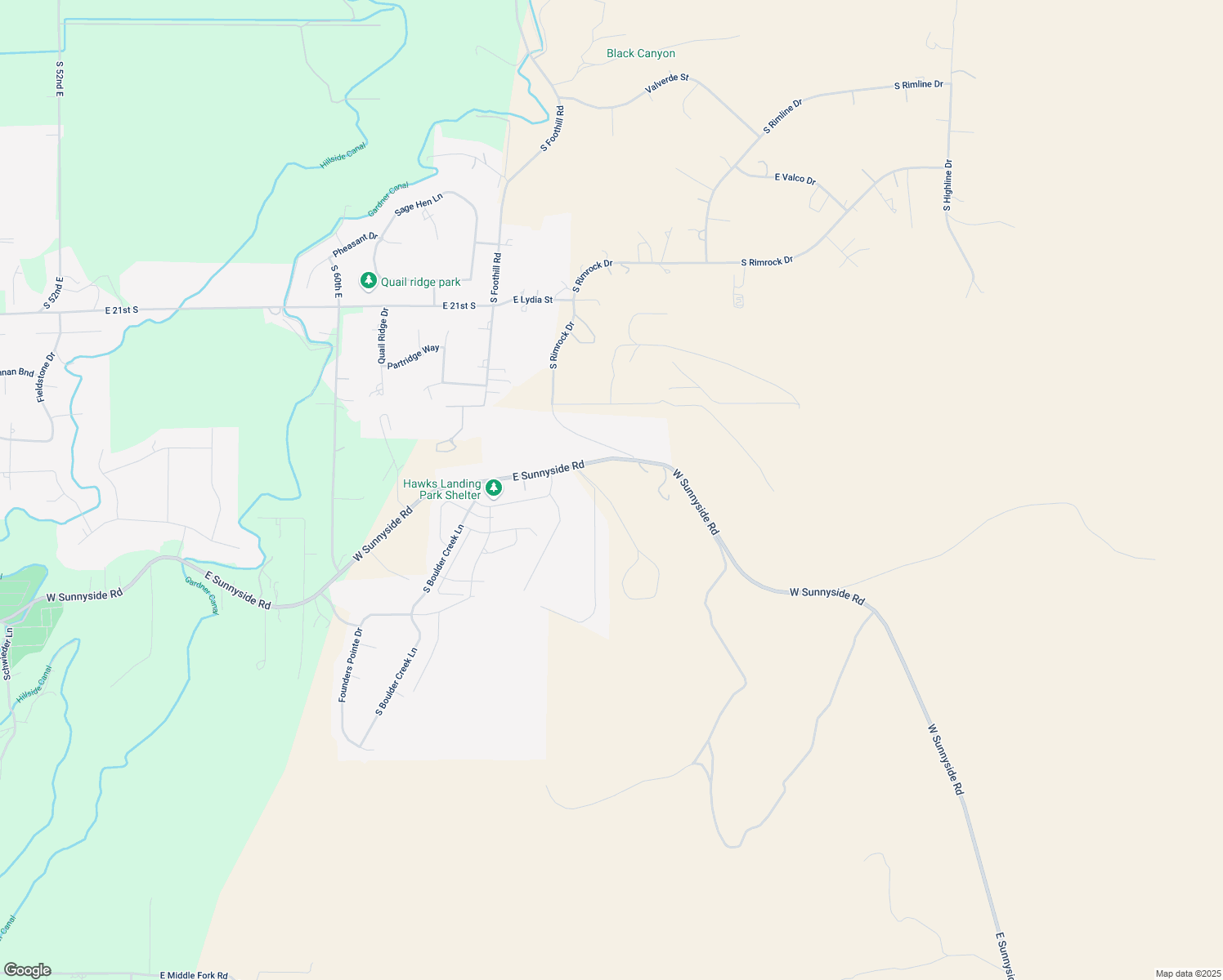 map of restaurants, bars, coffee shops, grocery stores, and more near 6758 East Sunnyside Road in Idaho Falls