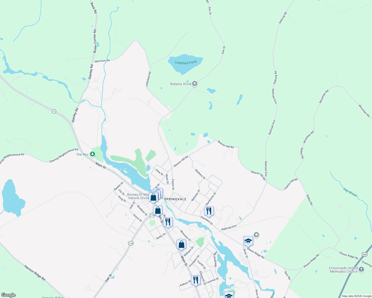 map of restaurants, bars, coffee shops, grocery stores, and more near 48 Barbara Street in Sanford