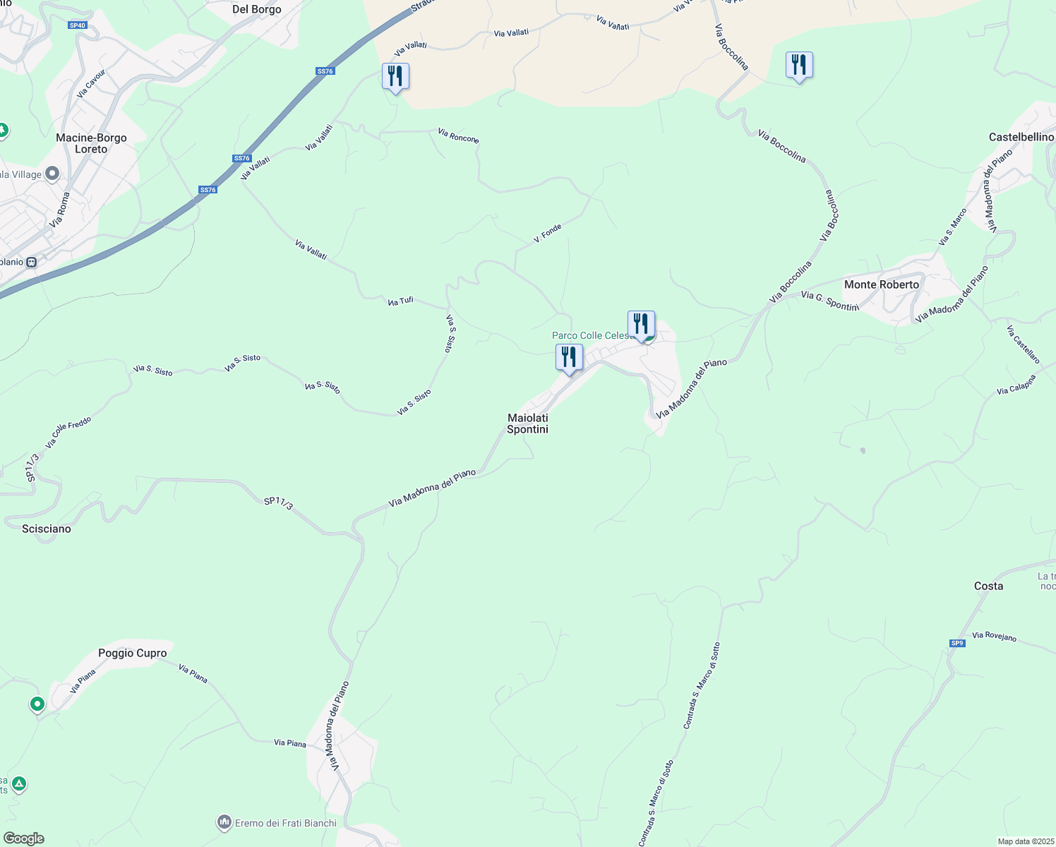 map of restaurants, bars, coffee shops, grocery stores, and more near in Provincia di Ancona