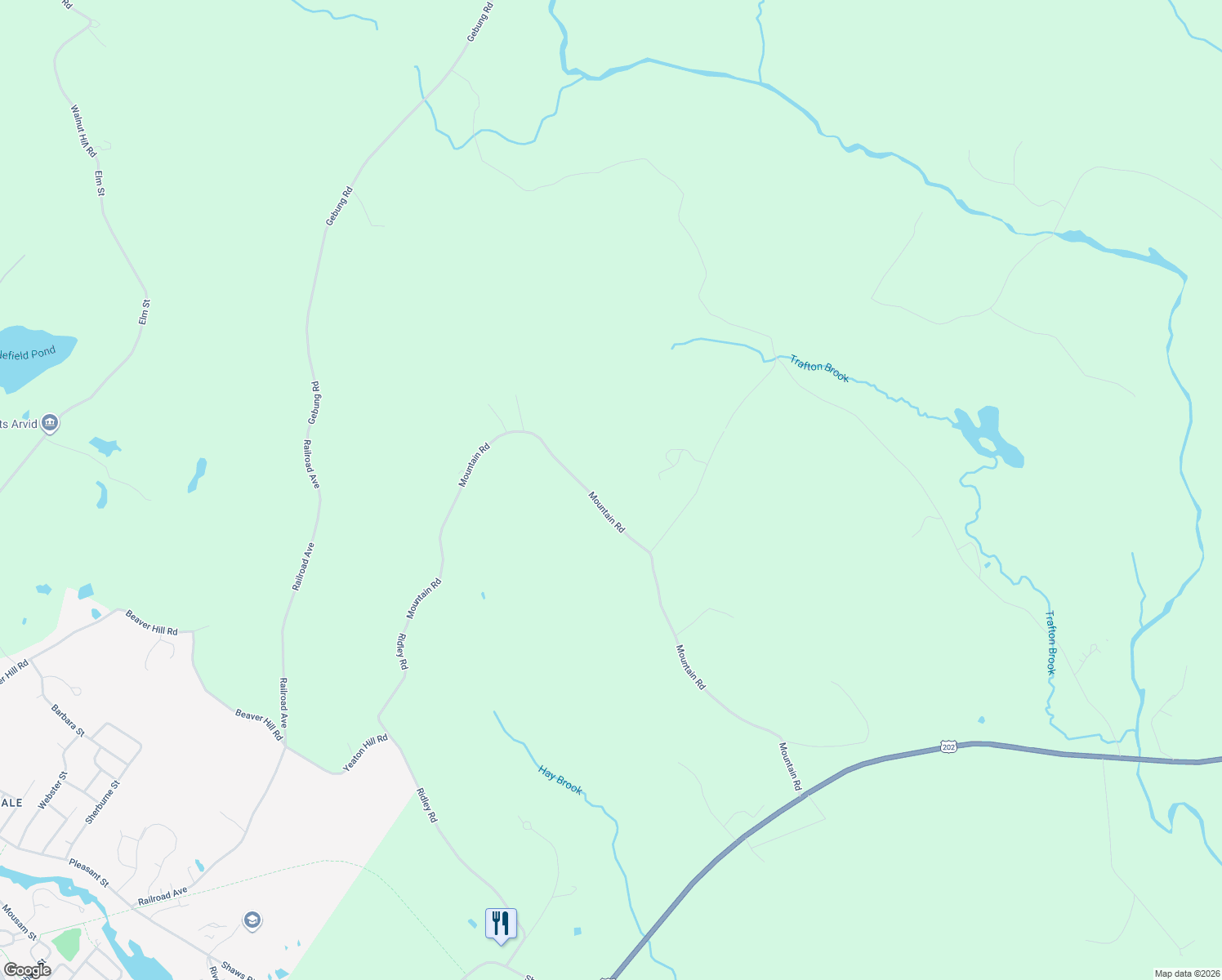 map of restaurants, bars, coffee shops, grocery stores, and more near 211 Mountain Road in Alfred