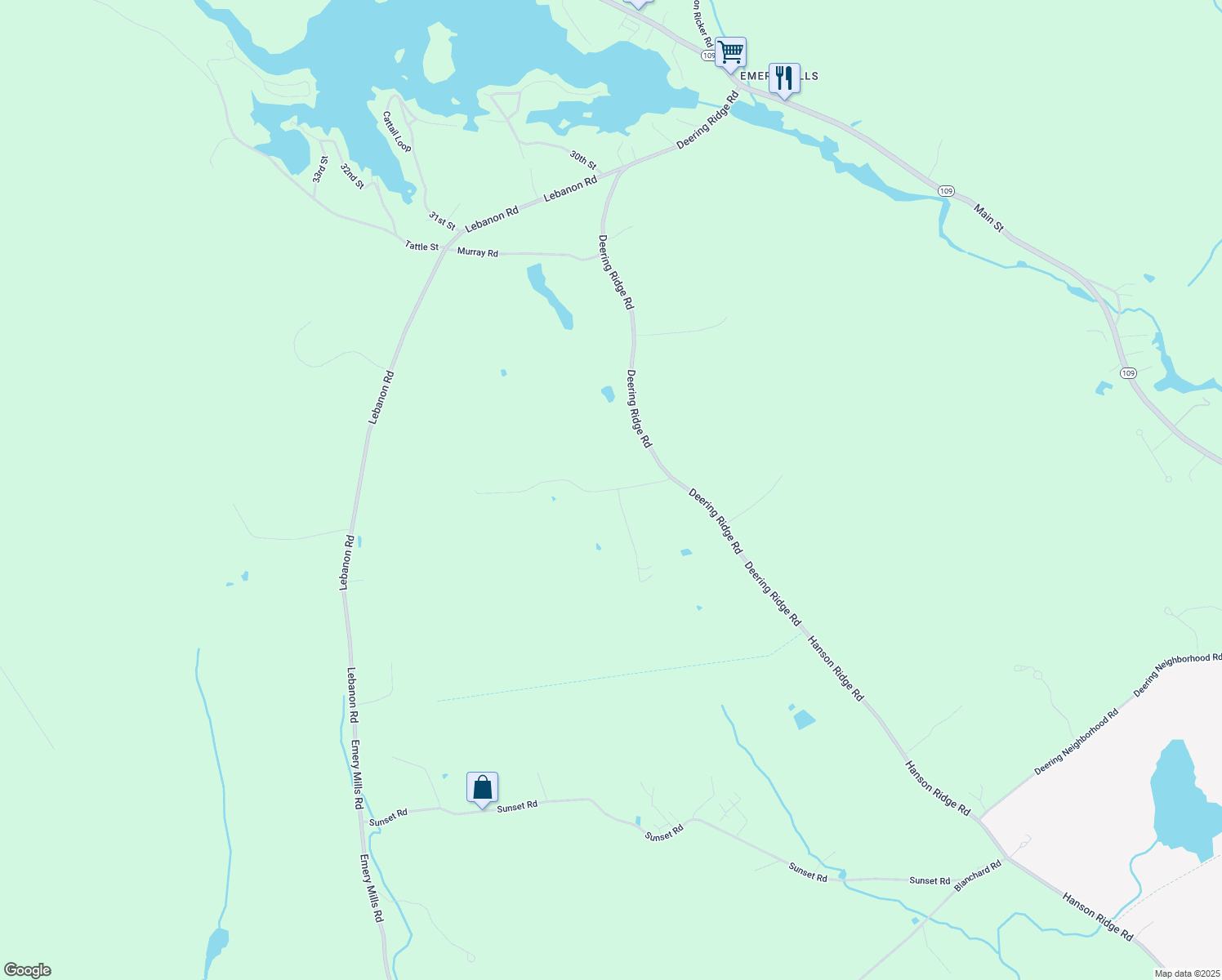 map of restaurants, bars, coffee shops, grocery stores, and more near 37 Grant Rd in Shapleigh