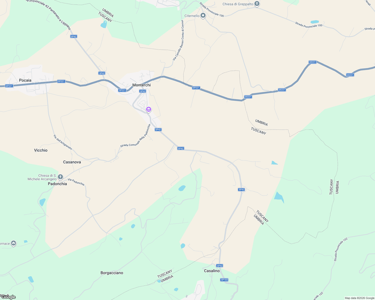 map of restaurants, bars, coffee shops, grocery stores, and more near in Provincia di Arezzo