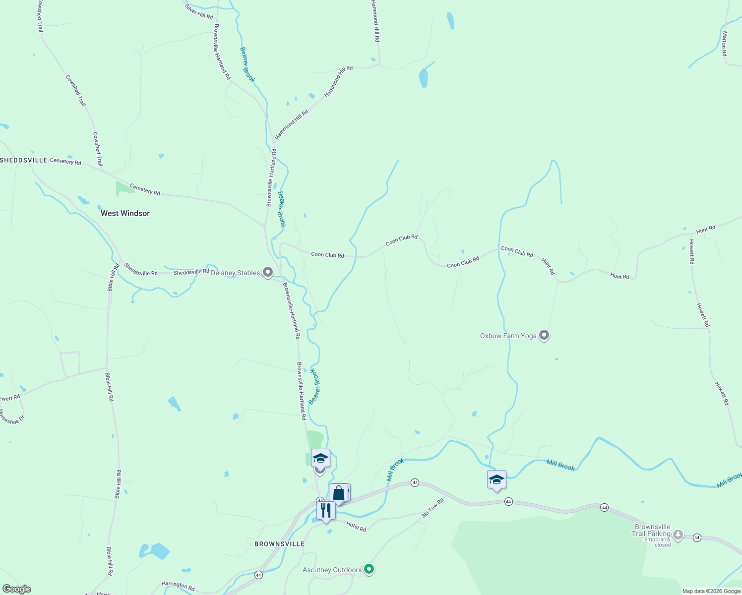 map of restaurants, bars, coffee shops, grocery stores, and more near 166 Edson-Burke Road in West Windsor