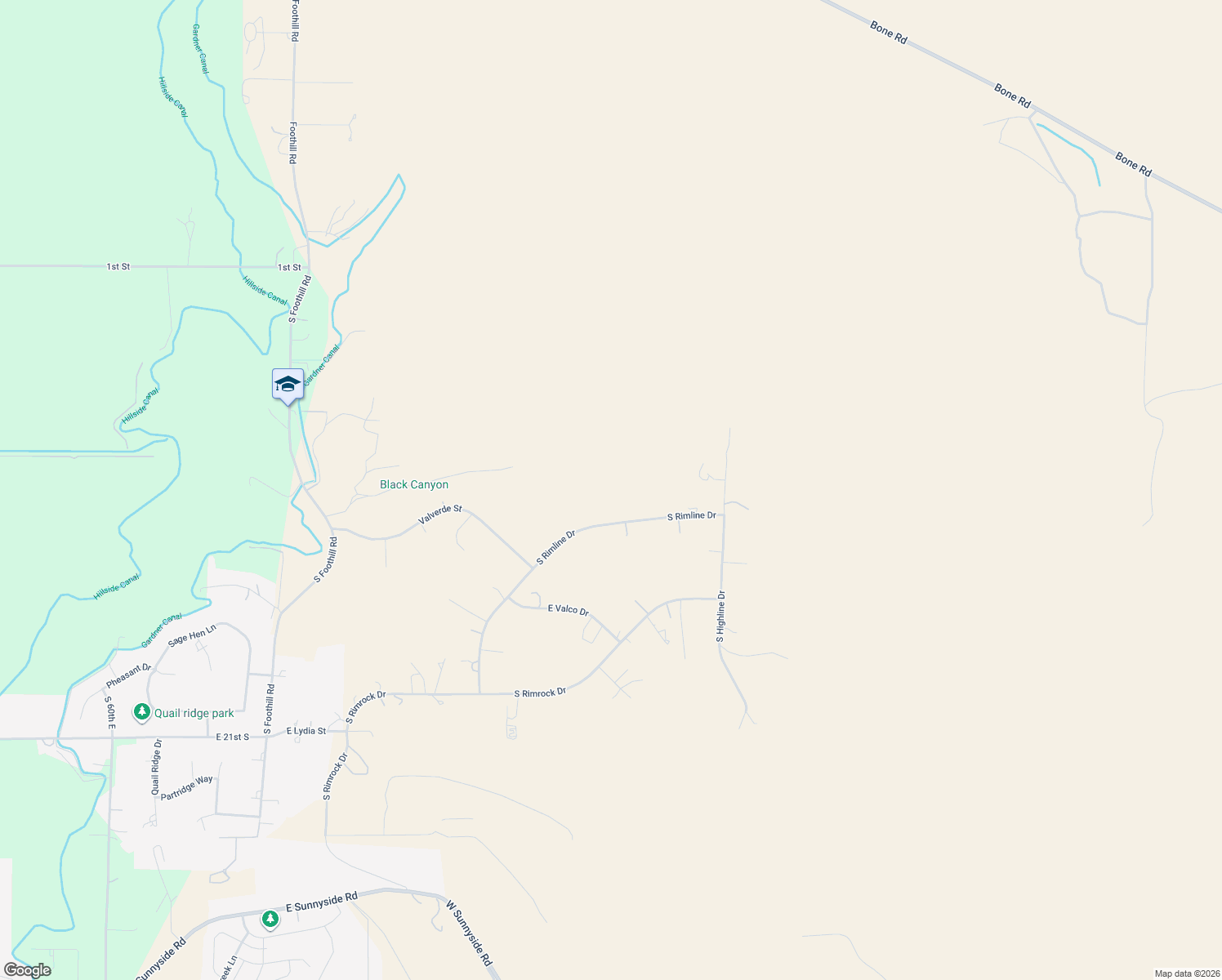map of restaurants, bars, coffee shops, grocery stores, and more near 1260 South Rimline Drive in Ammon