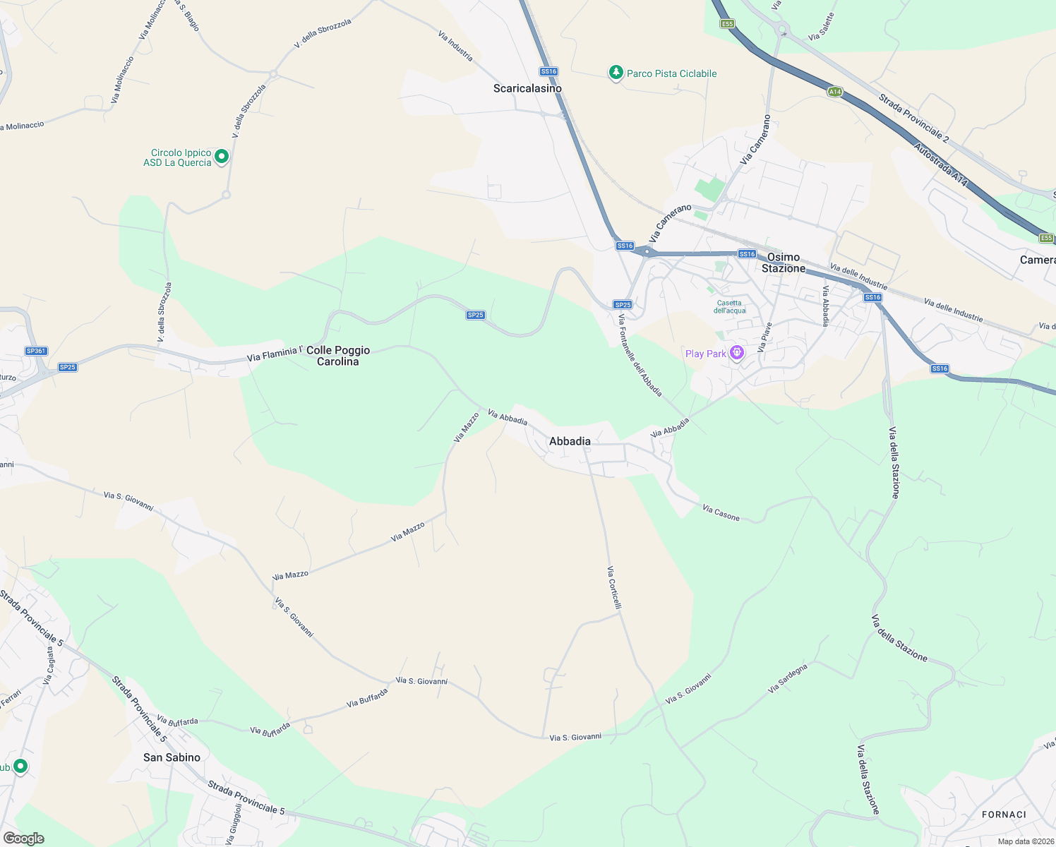 map of restaurants, bars, coffee shops, grocery stores, and more near 2 Via Abbadia in Abbadia