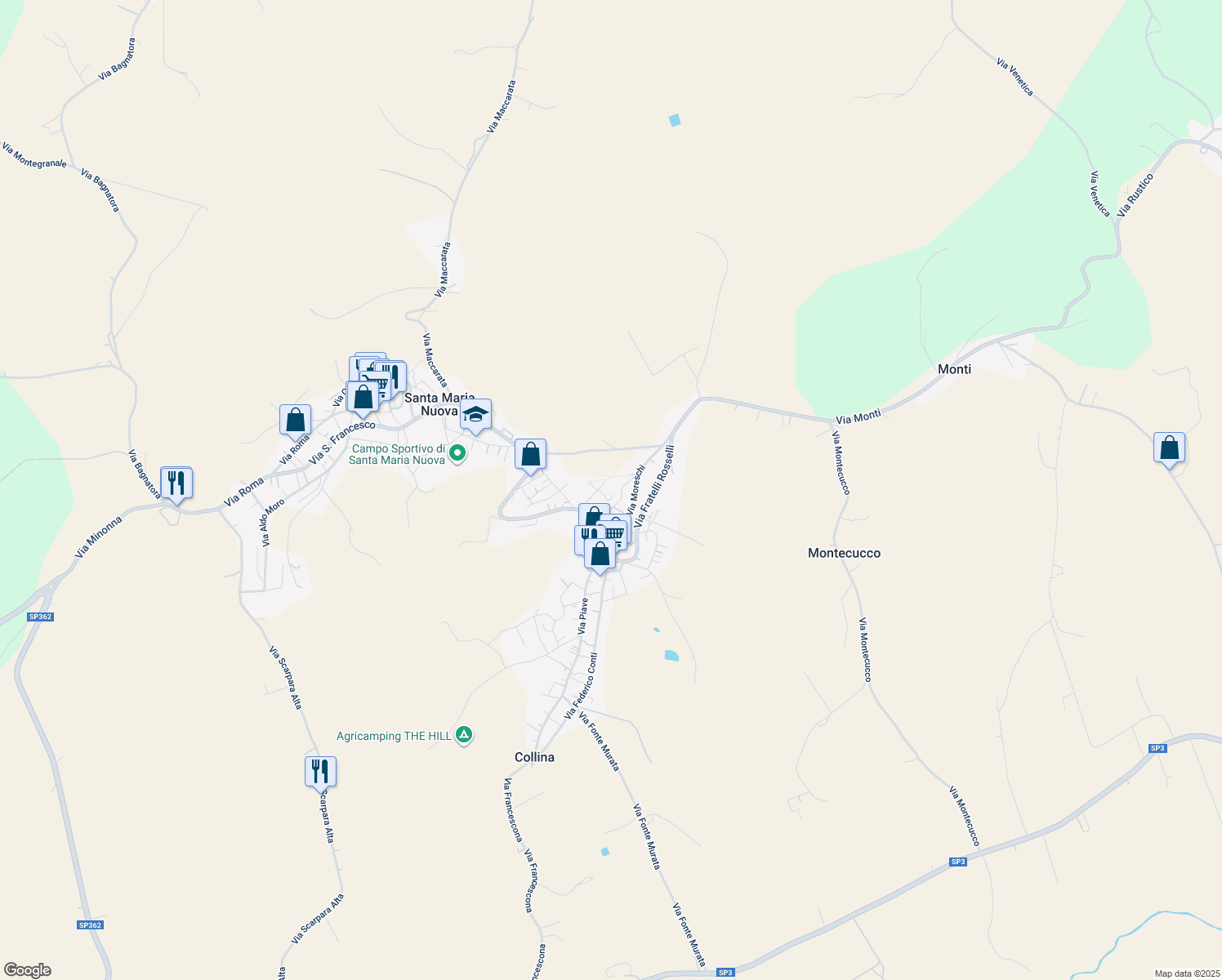 map of restaurants, bars, coffee shops, grocery stores, and more near 90 Via Ugo la Malfa in Santa Maria Nuova