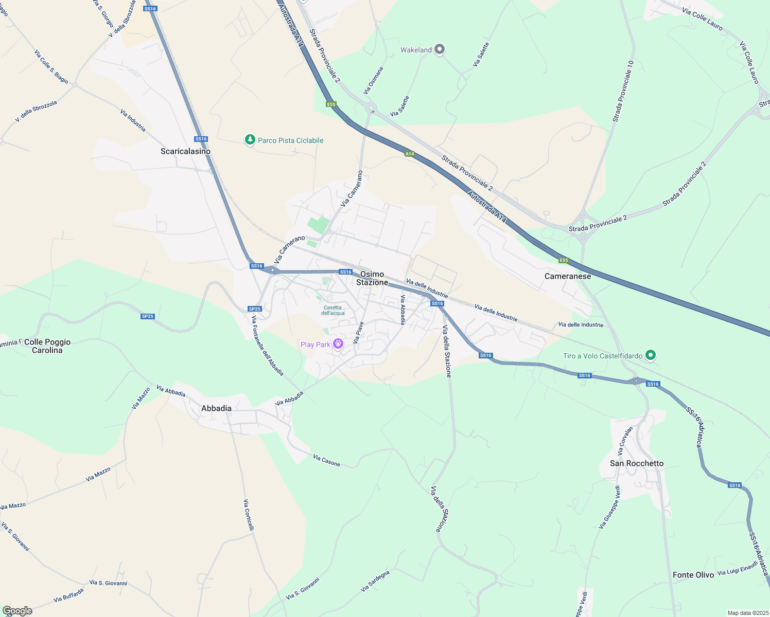 map of restaurants, bars, coffee shops, grocery stores, and more near 11 Via Farini in Osimo Stazione