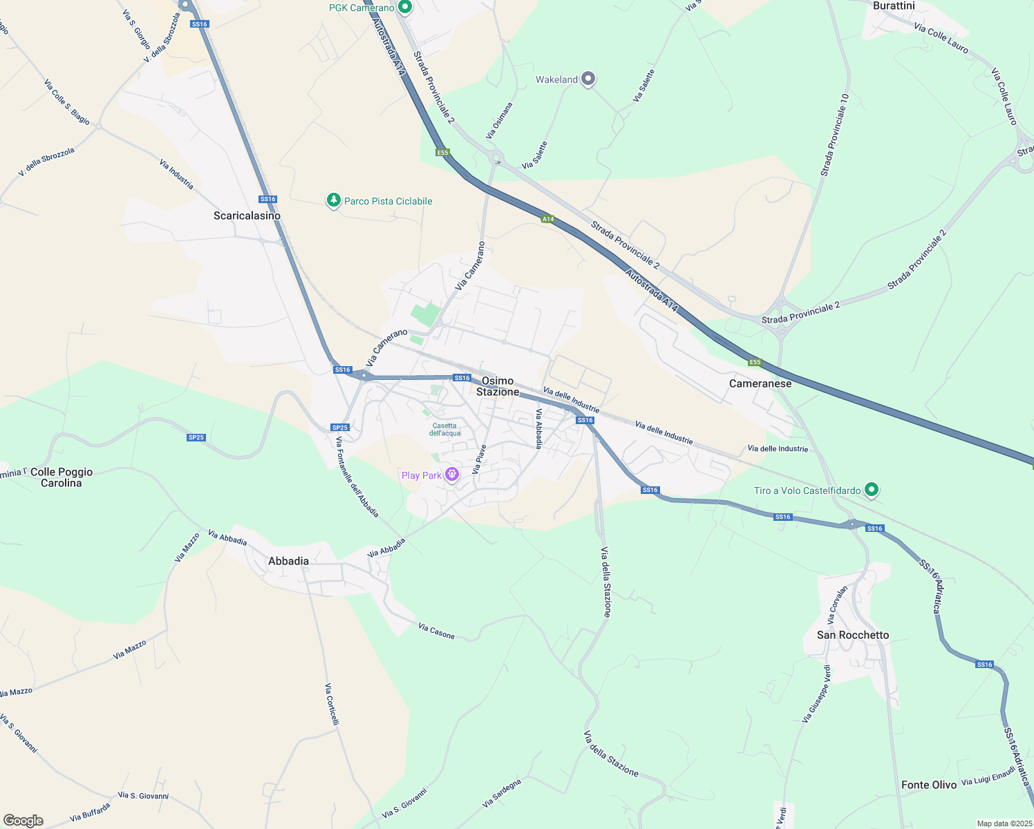 map of restaurants, bars, coffee shops, grocery stores, and more near 11 Via Farini in Osimo Stazione