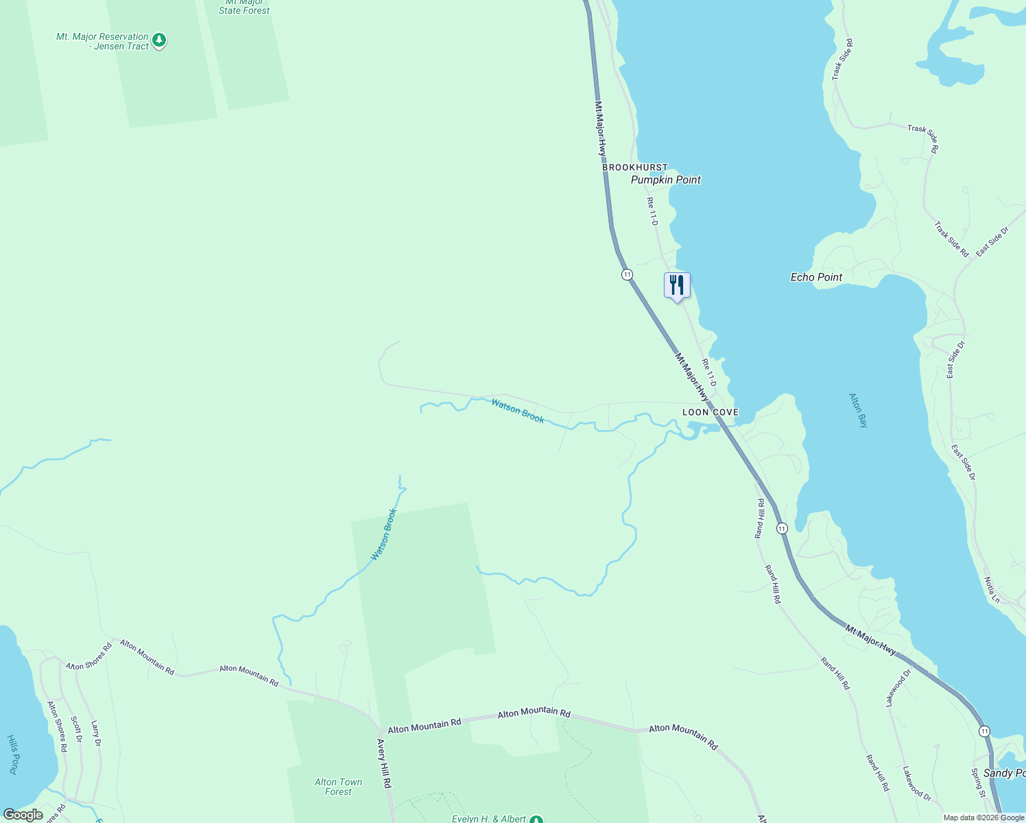 map of restaurants, bars, coffee shops, grocery stores, and more near 135 Jesus Valley Road in Alton
