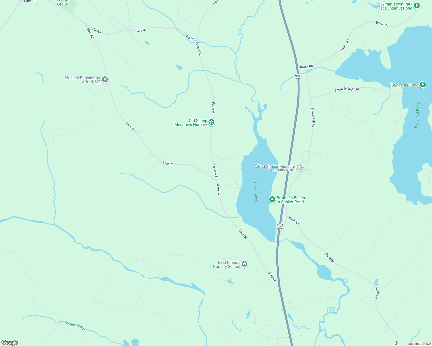 map of restaurants, bars, coffee shops, grocery stores, and more near 13 Federal Street in Alfred