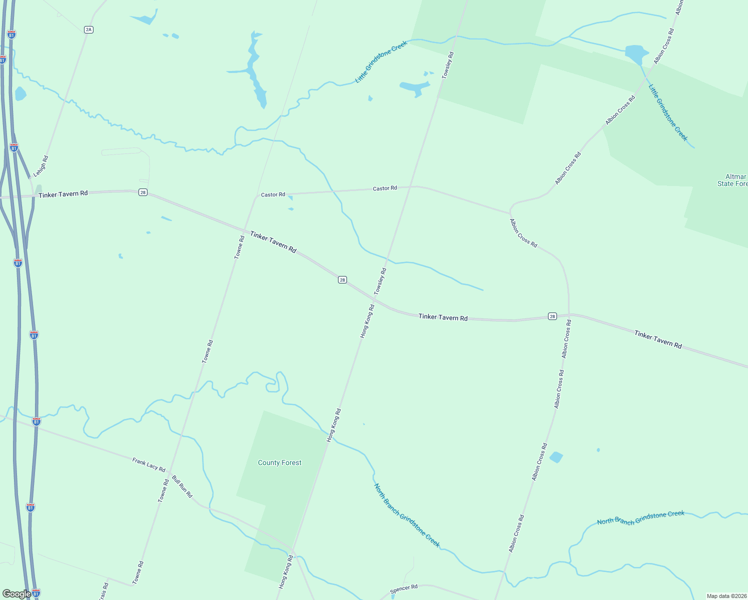 map of restaurants, bars, coffee shops, grocery stores, and more near Tinker Tavern Road in Pulaski