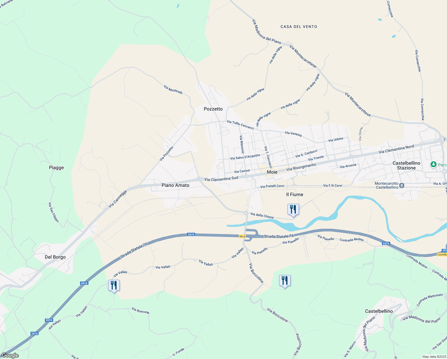 map of restaurants, bars, coffee shops, grocery stores, and more near 26 Via Giotto in Moie