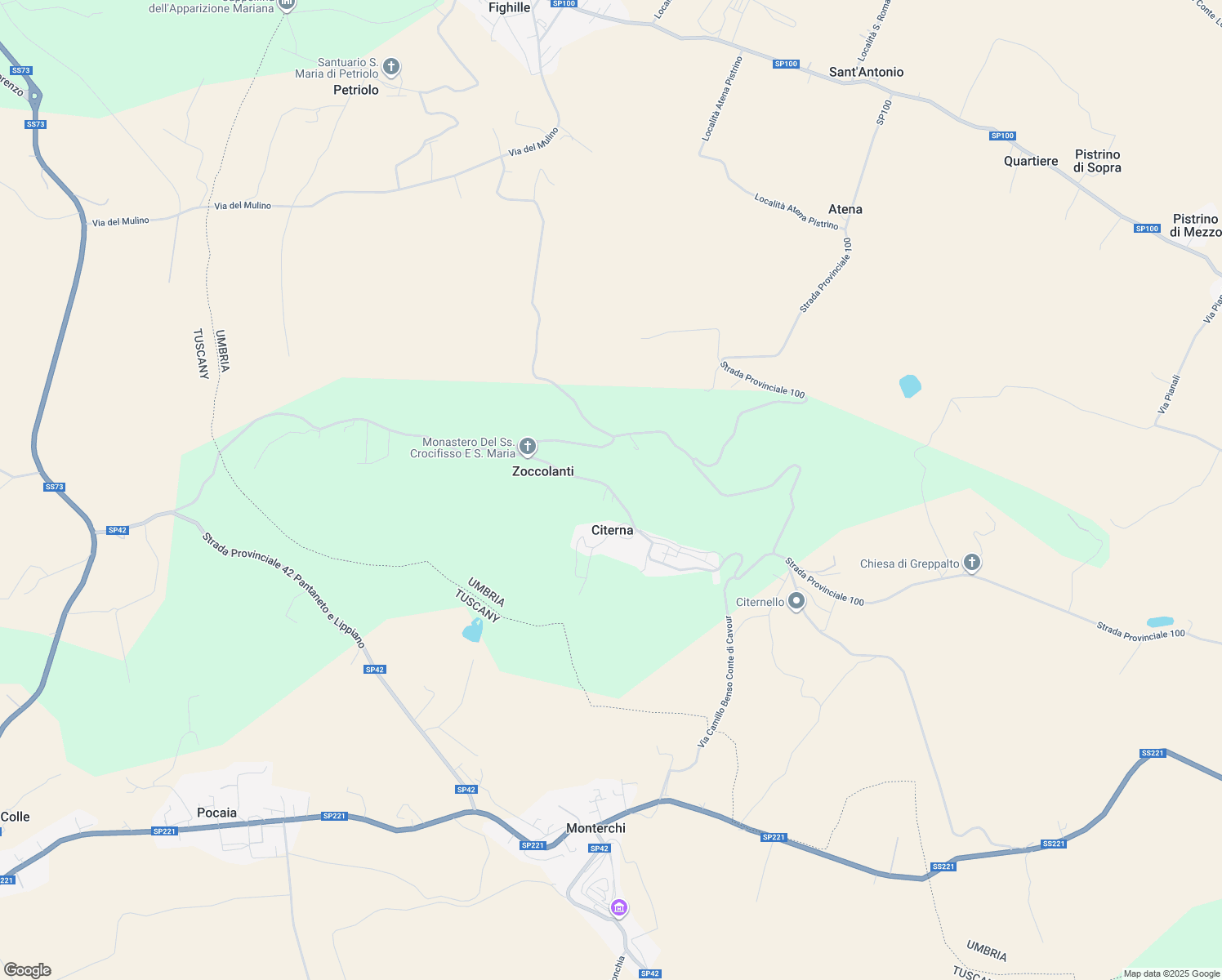 map of restaurants, bars, coffee shops, grocery stores, and more near in Provincia di Perugia